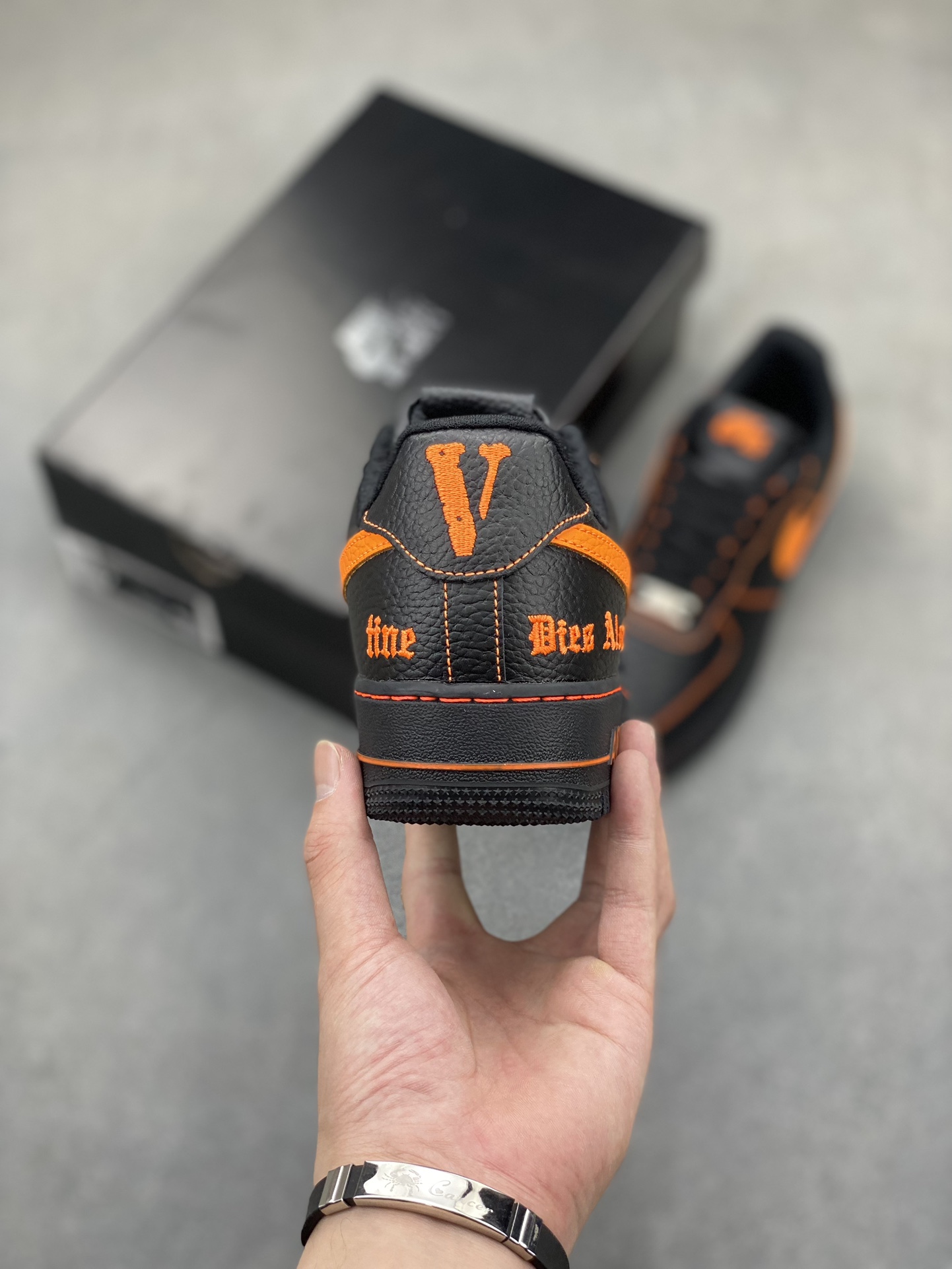 Nike Air Force 1 Low Black Orange Custom Sneakers AA5360-001 - Size 36-45 5 i1720812061 5659 6