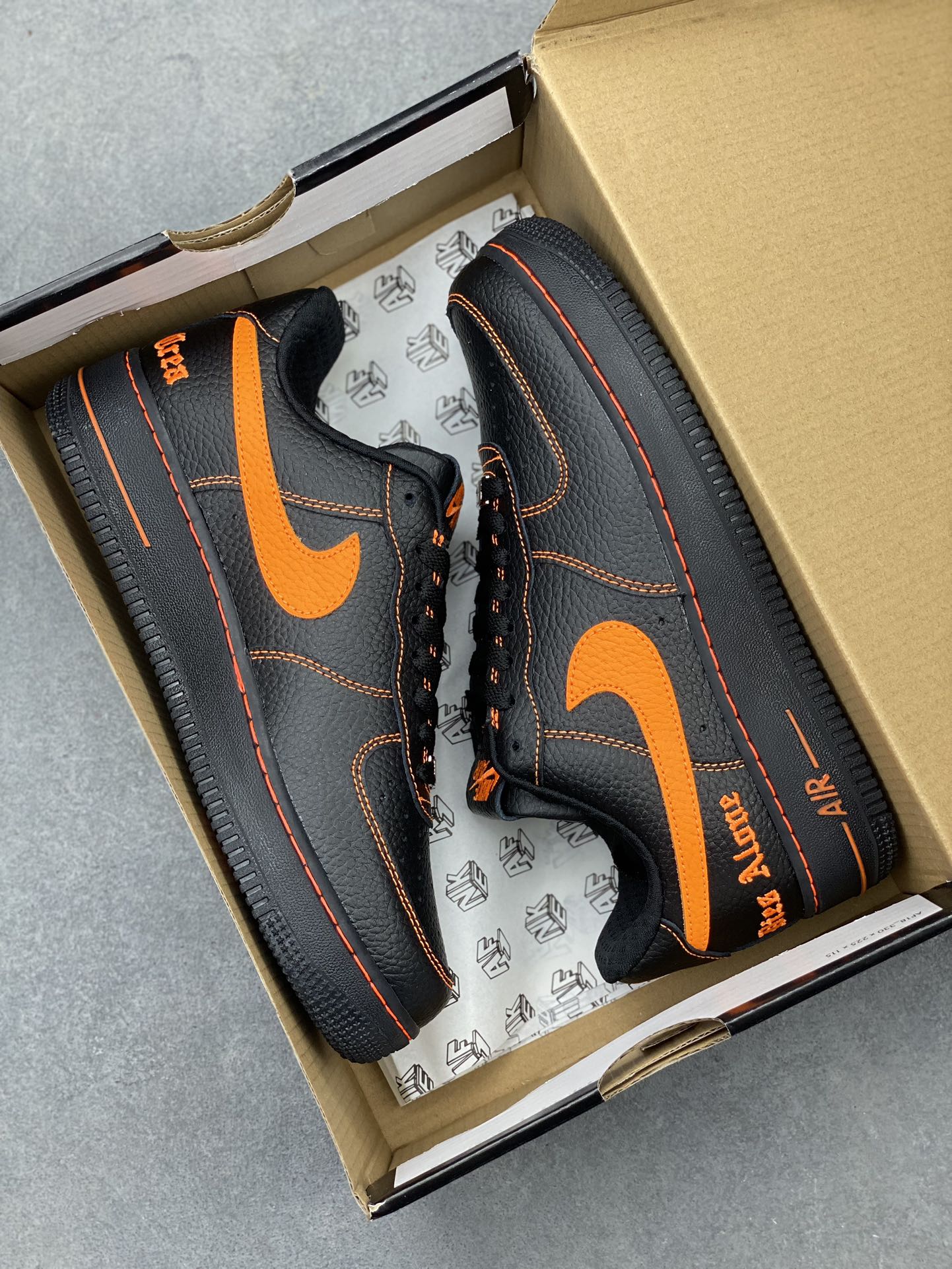 Nike Air Force 1 Low Black Orange Custom Sneakers AA5360-001 - Size 36-45 10 i1720812061 6259 5