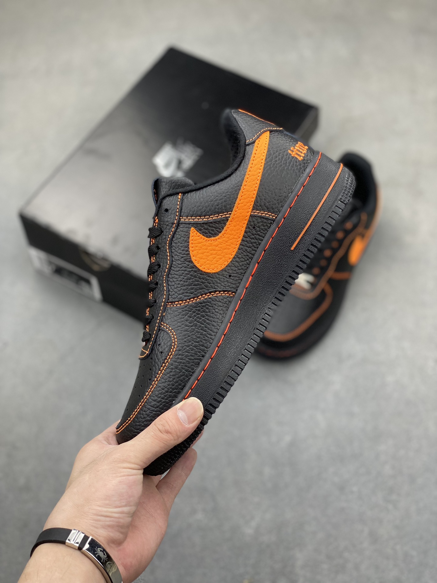 Nike Air Force 1 Low Black Orange Custom Sneakers AA5360-001 - Size 36-45 4 i1720812061 8566 1