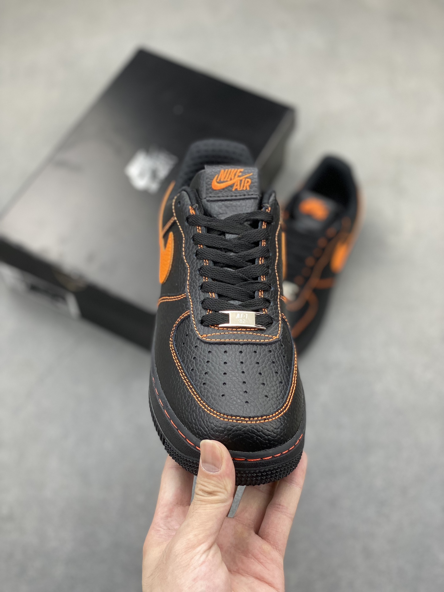 Nike Air Force 1 Low Black Orange Custom Sneakers AA5360-001 - Size 36-45 3 i1720812061 9583 4