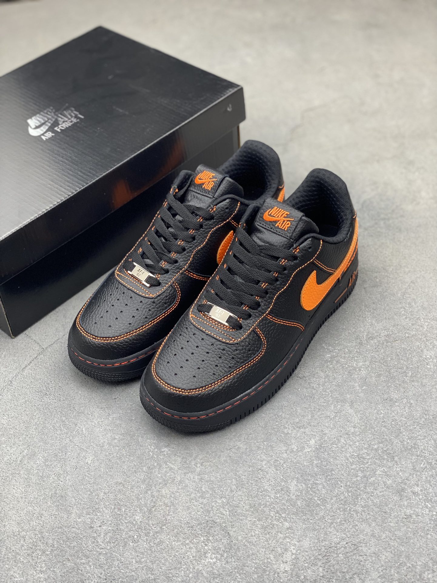 Nike Air Force 1 Low Black Orange Custom Sneakers AA5360-001 - Size 36-45 9 i1720812061 9947 0