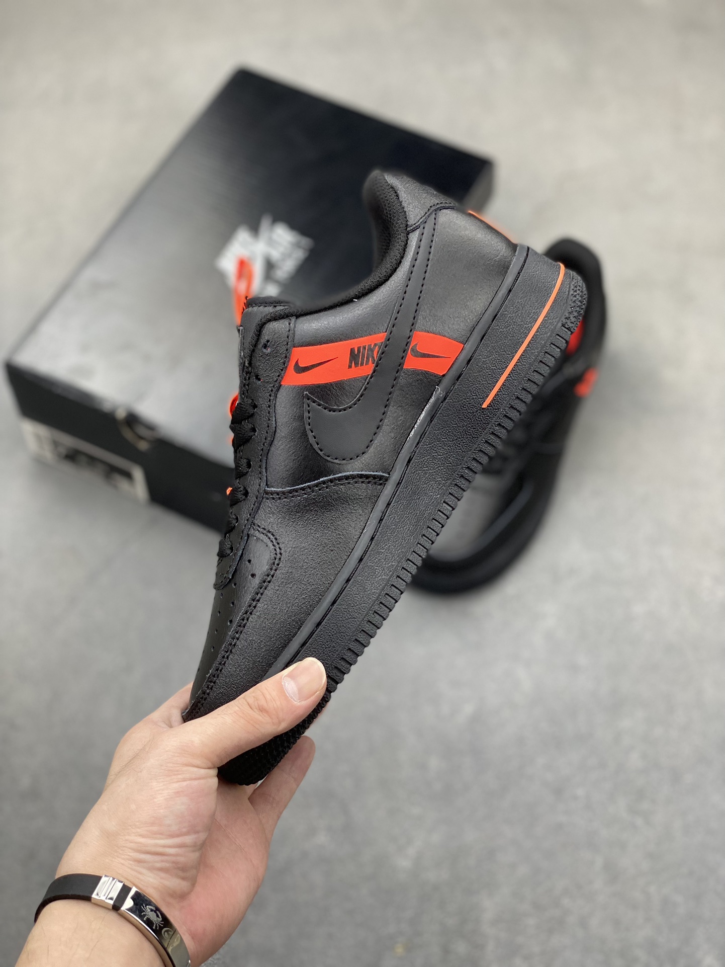 Nike Air Force 1 Low Black/Orange Accent, Premium Leather, All Sizes Available 4 i1720812110 8818 1
