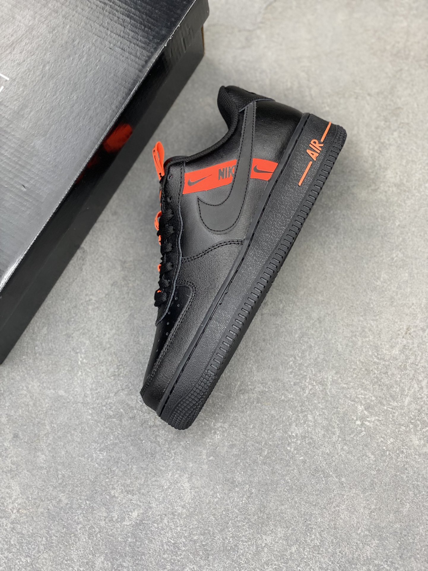 Nike Air Force 1 Low Black/Orange Accent, Premium Leather, All Sizes Available 8 i1720812110 9105 0