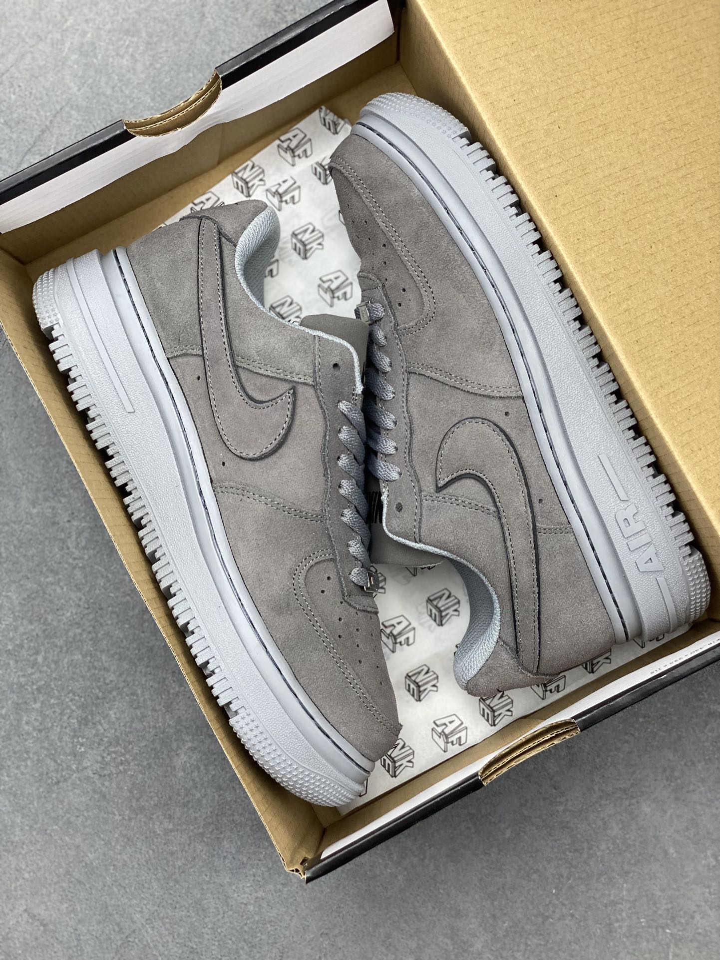 Nike Air Force 1 Low Grey Suede Women's Shoes DA8478-300 10 i1720812373 1637 5
