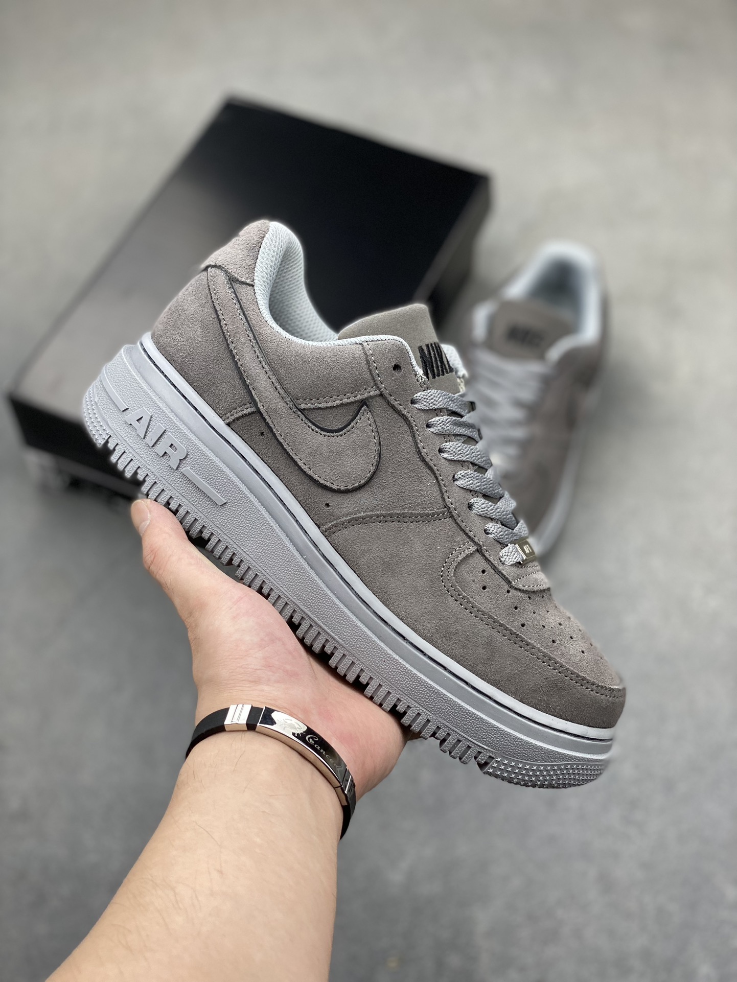 Nike Air Force 1 Low Grey Suede Women's Shoes DA8478-300 2 i1720812373 3910 6