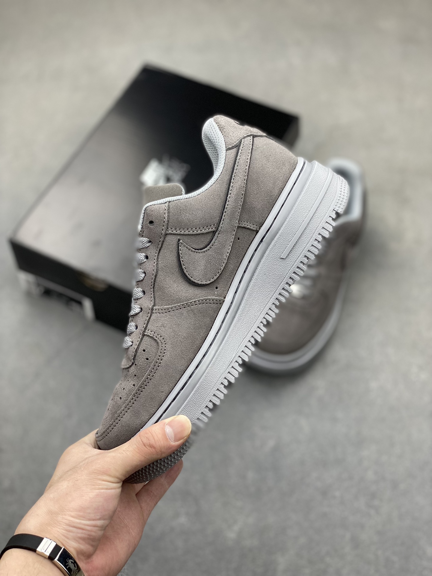 Nike Air Force 1 Low Grey Suede Women's Shoes DA8478-300 4 i1720812373 4196 3