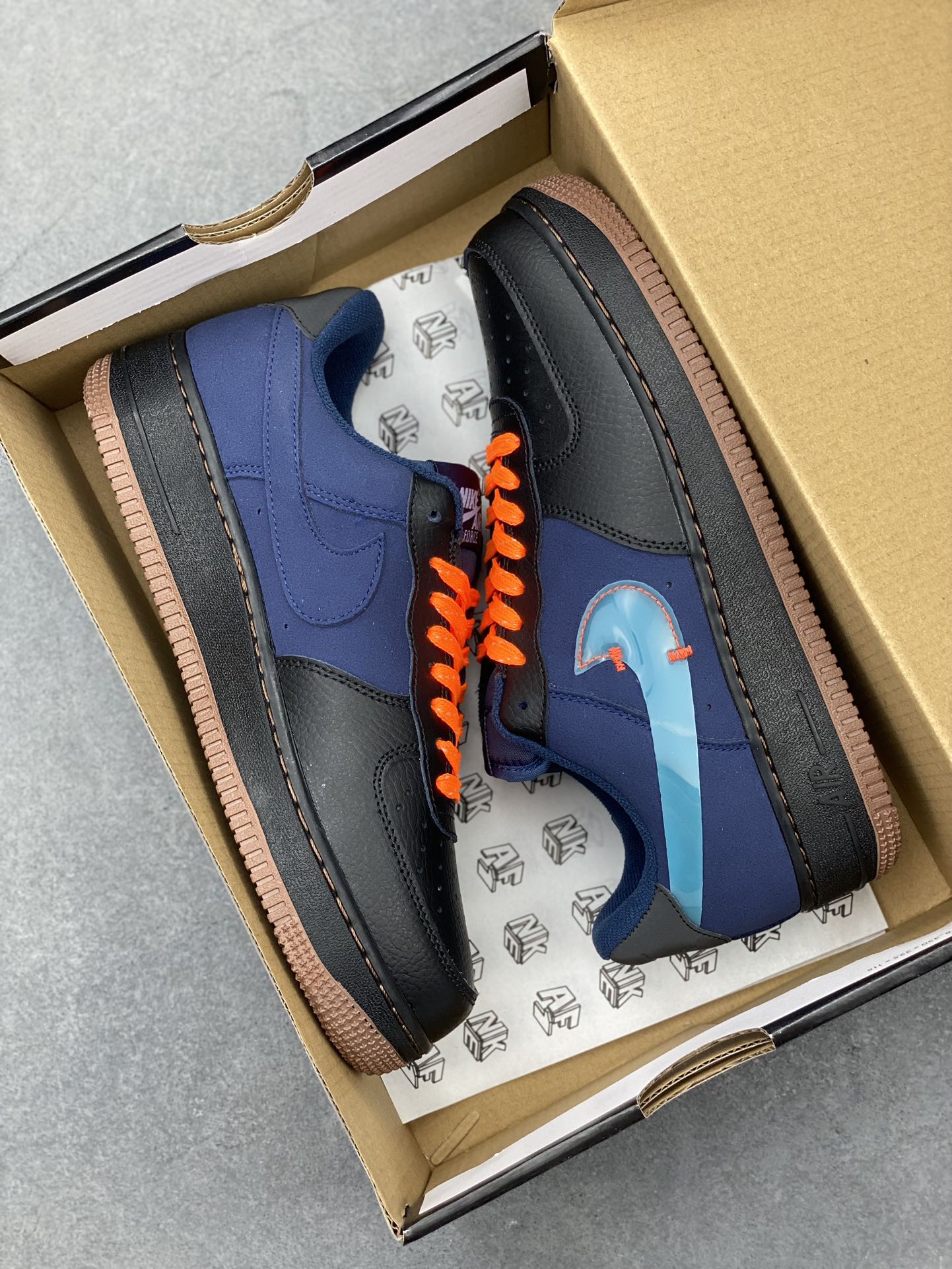 Nike Air Force 1 Low Black/Gum Bottom with Detachable Swoosh CQ6367-001 10 i1720812422 9926 0