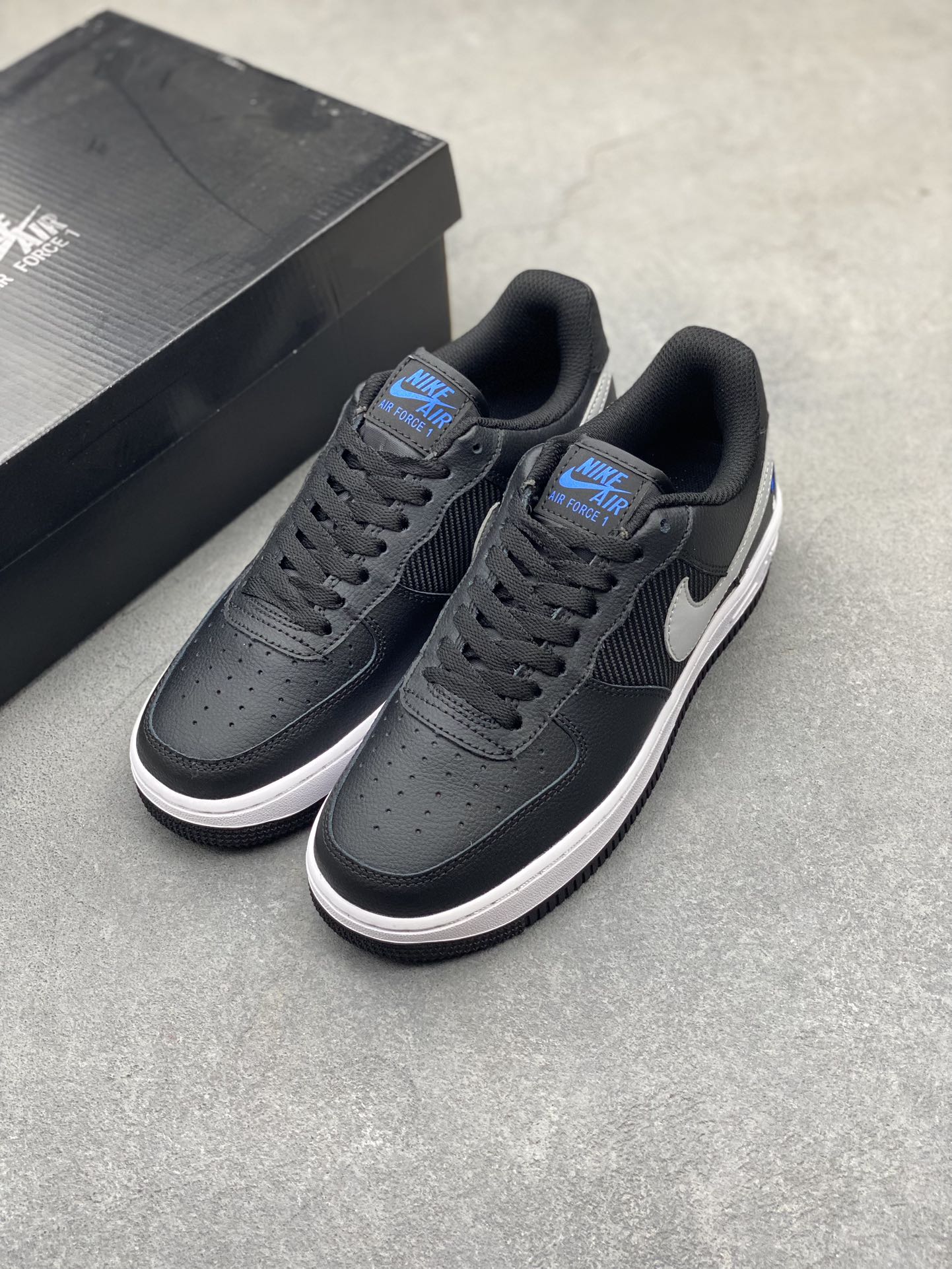 Nike Air Force 1 Low Black/Silver - Premium Leather, Comfort Cushioning 9 i1720812493 1198 1