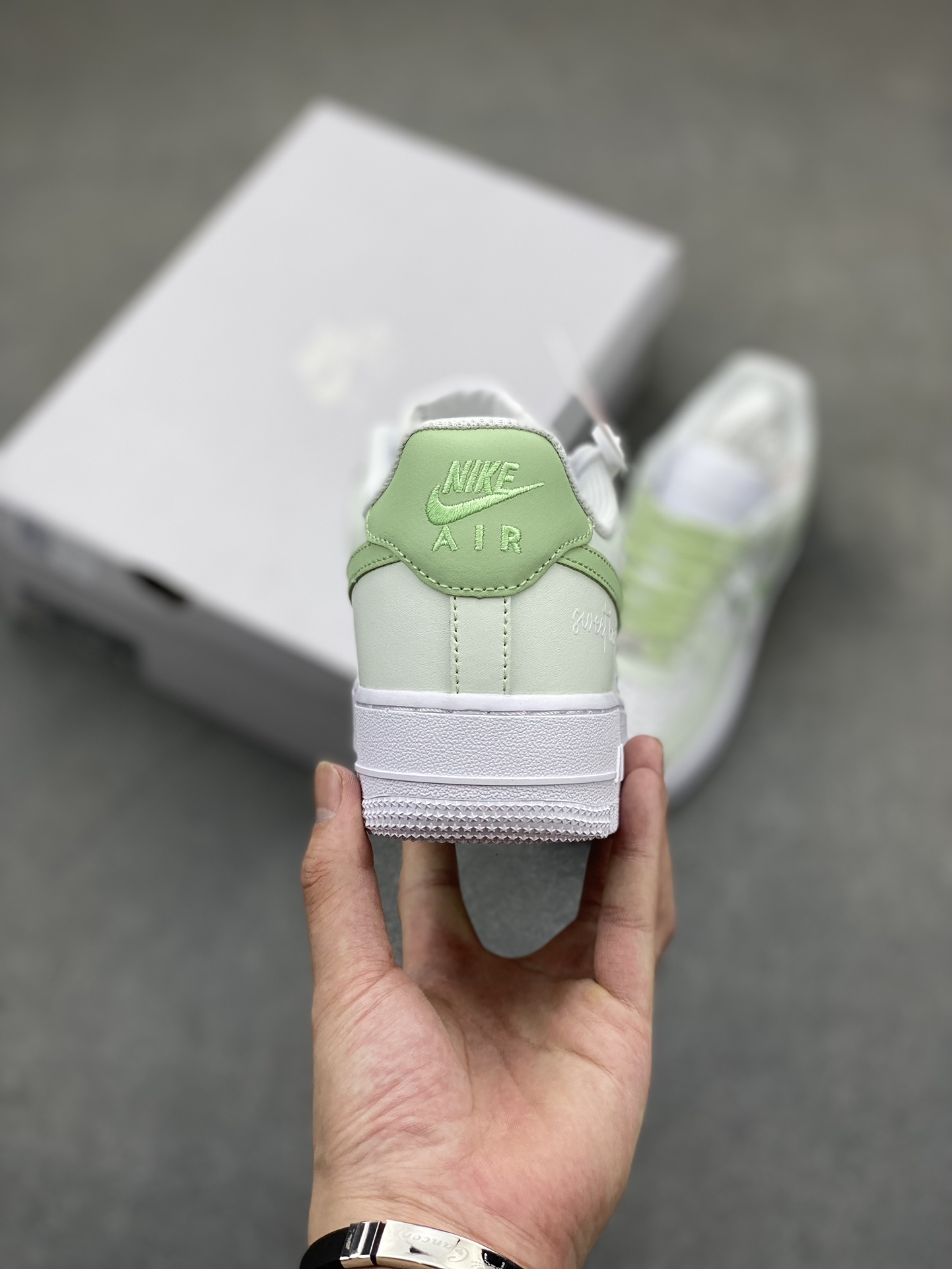 Nike Air Force 1 Low '07 'Sweet Heart' Custom Sneakers - Green Apple 5 i1720890777 4886 1