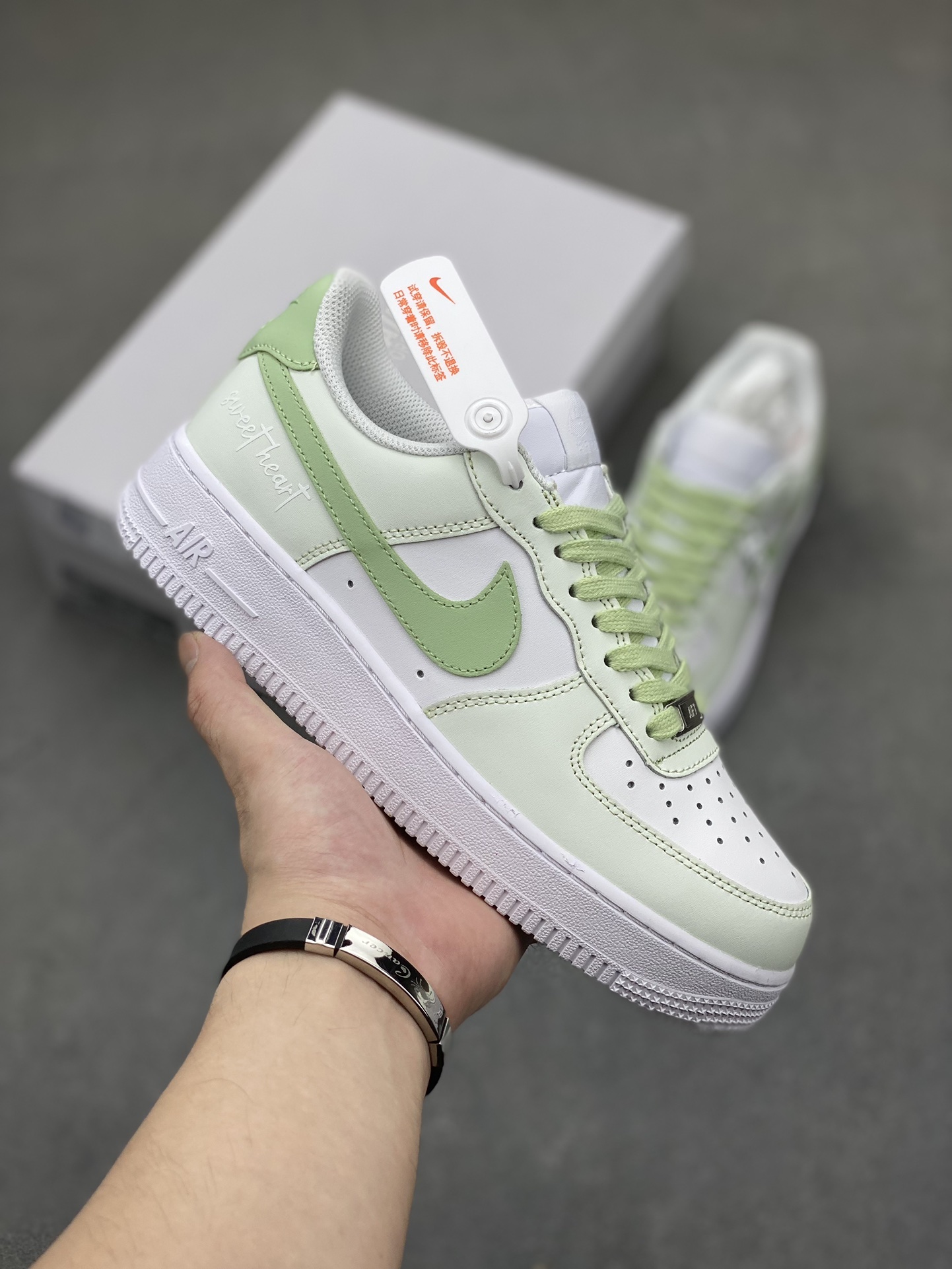 Nike Air Force 1 Low '07 'Sweet Heart' Custom Sneakers - Green Apple 2 i1720890777 8575 5