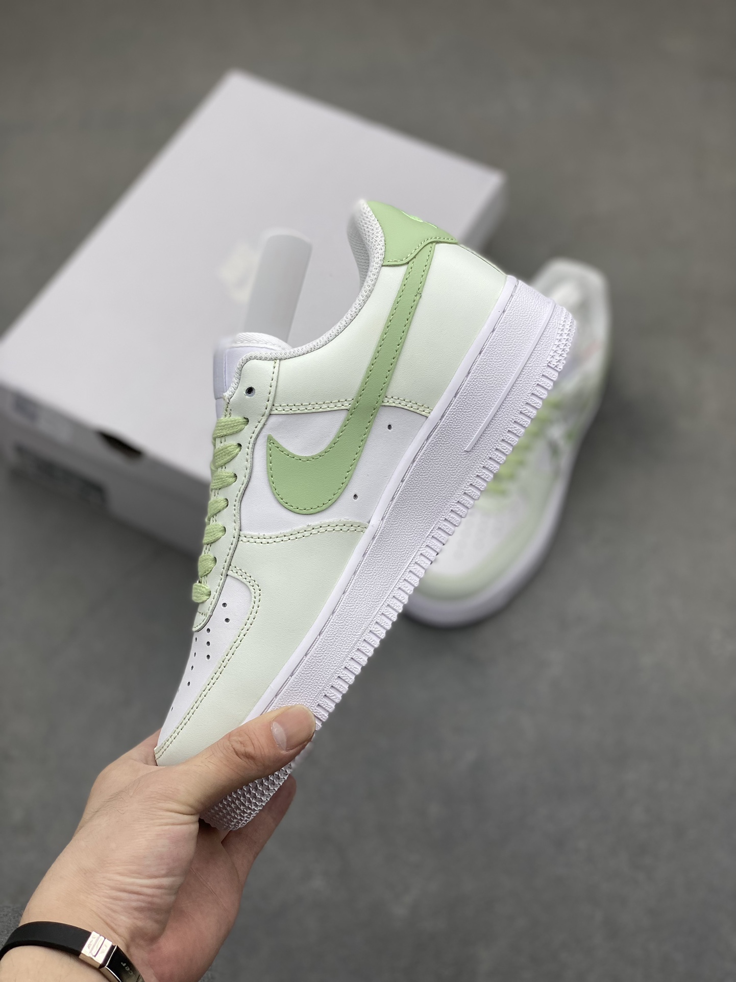 Nike Air Force 1 Low '07 'Sweet Heart' Custom Sneakers - Green Apple 4 i1720890777 9518 6