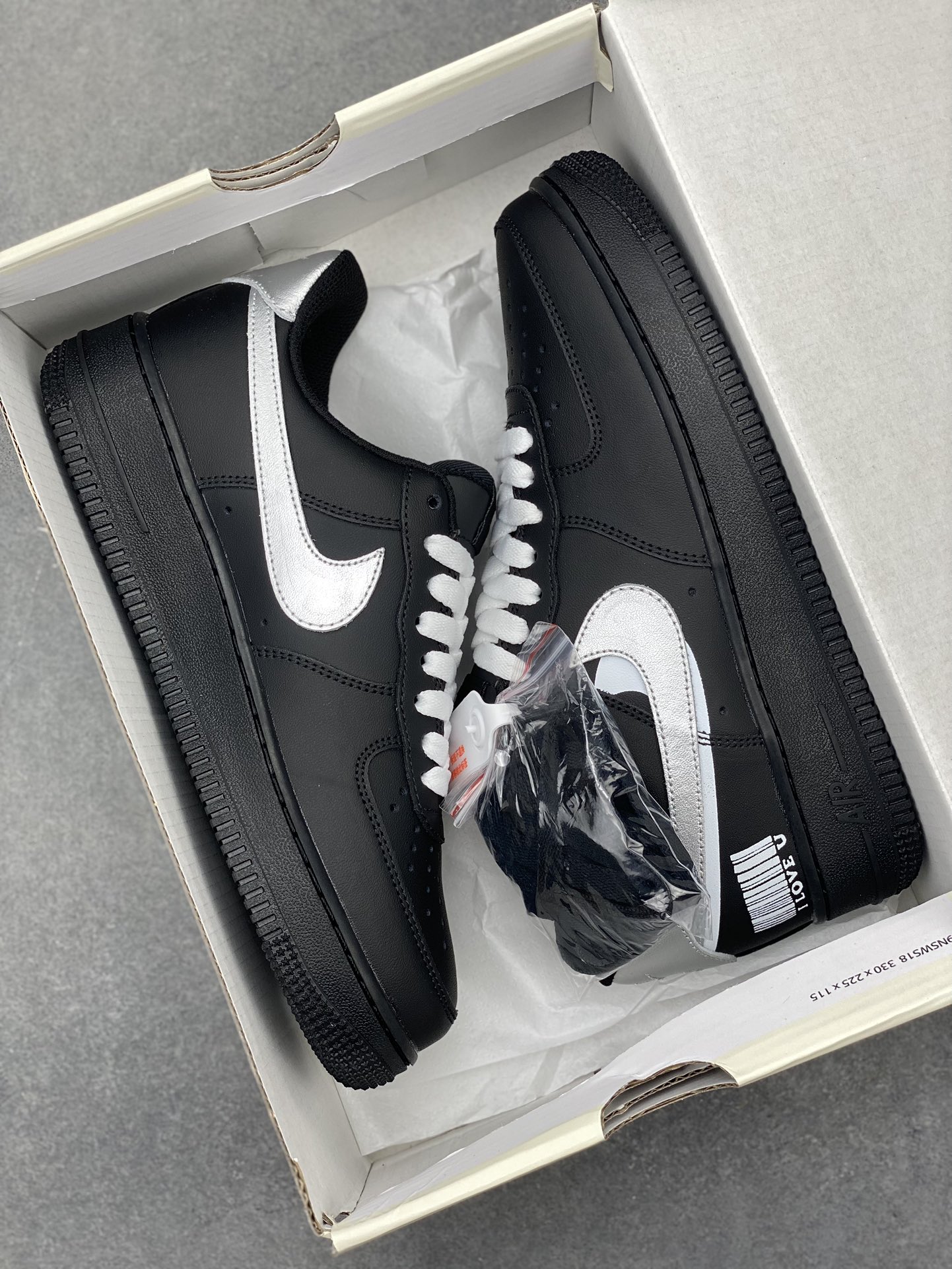 Nike Air Force 1 Black/Silver Custom Sneakers - Size 36 to 45 10 i1720984709 2561 4