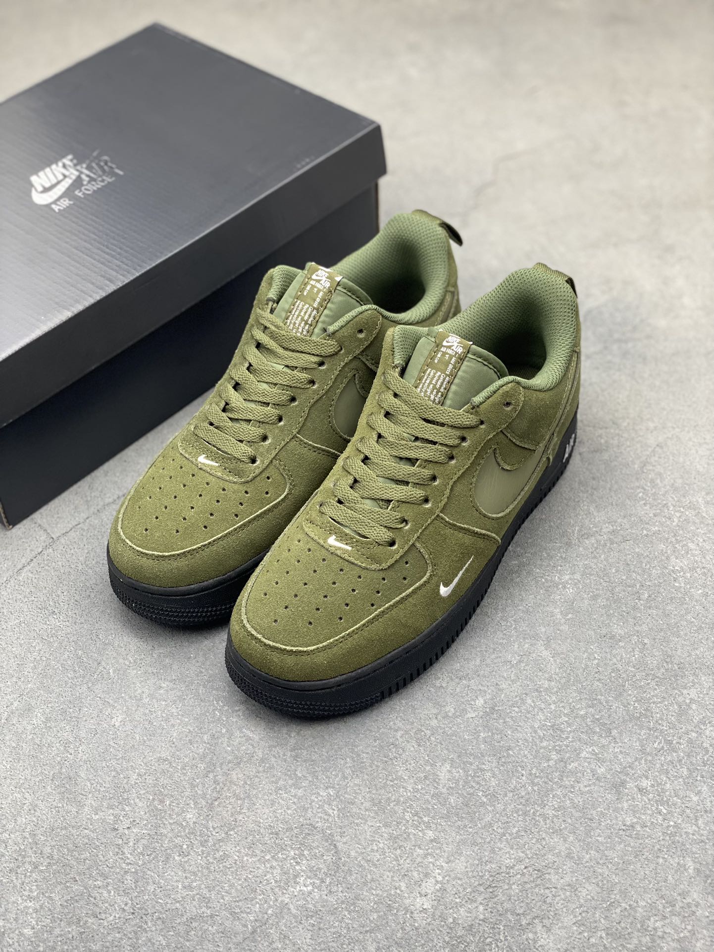 Nike Air Force 1 Low Olive Green Suede Sneakers - DJ4631-200 9 i1720985388 9904 1
