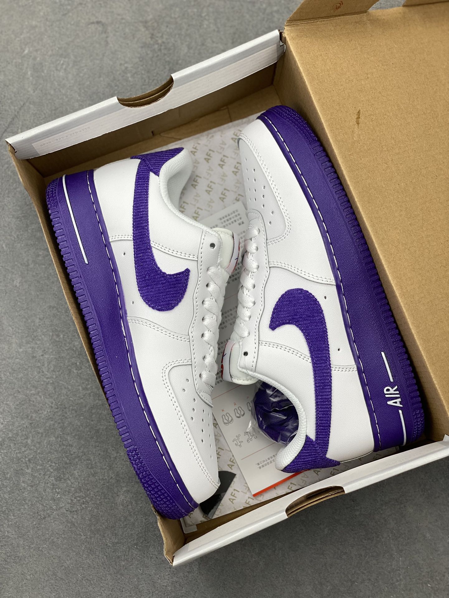 Nike Air Force 1 Low White/Purple Premium Leather Sneaker (Sizes 36-45) 10 i1720985495 1802 0