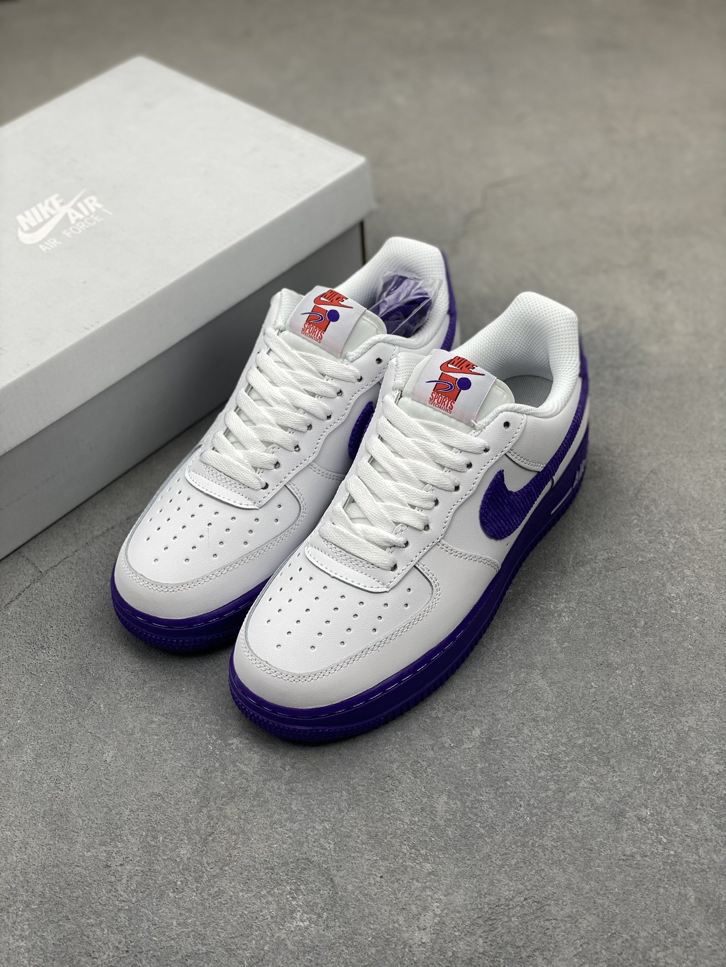 Nike Air Force 1 Low White/Purple Premium Leather Sneaker (Sizes 36-45) 9 i1720985495 6441 8