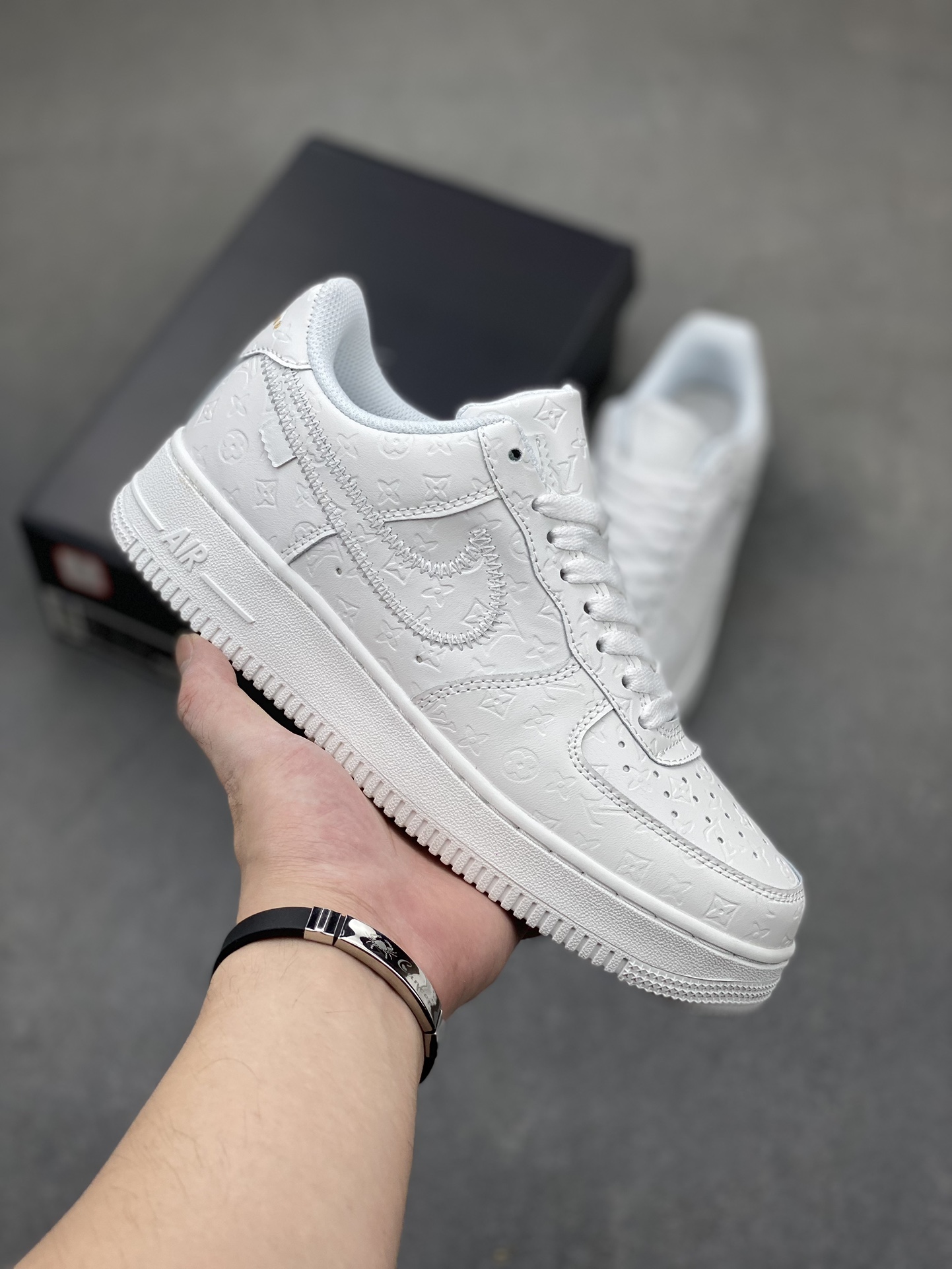 Nike Air Force 1 Low White Leather with Monogram Detail - Premium Quality 2 i1720985531 1147 3