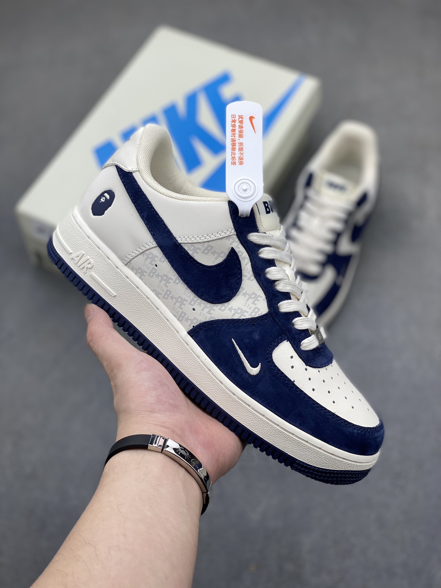 Nike Air Force 1 Low Bape Sneakers - Navy/White, Sizes 36-45 Available 2 i1720985596 4670 3