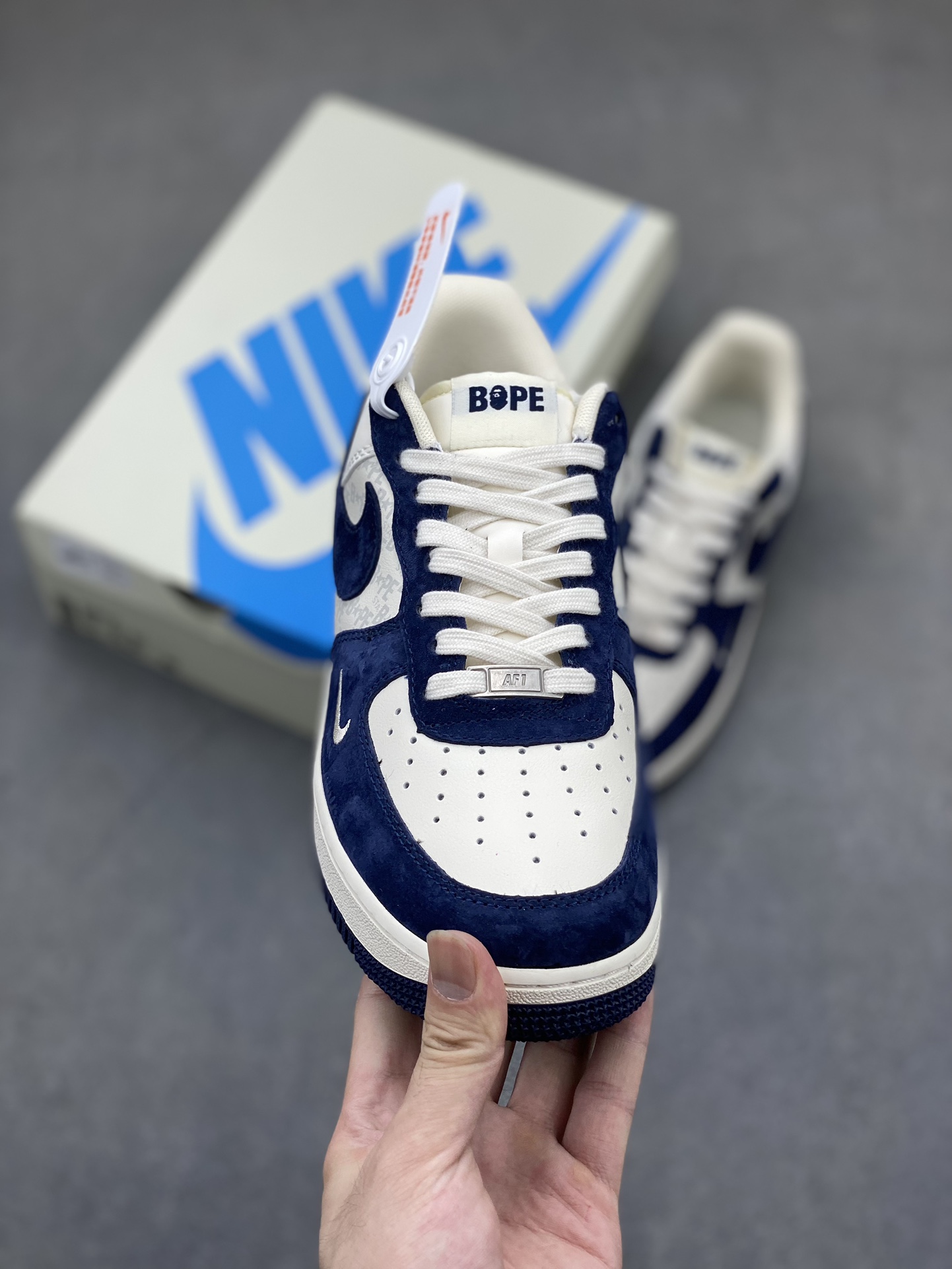 Nike Air Force 1 Low Bape Sneakers - Navy/White, Sizes 36-45 Available 3 i1720985596 6257 6