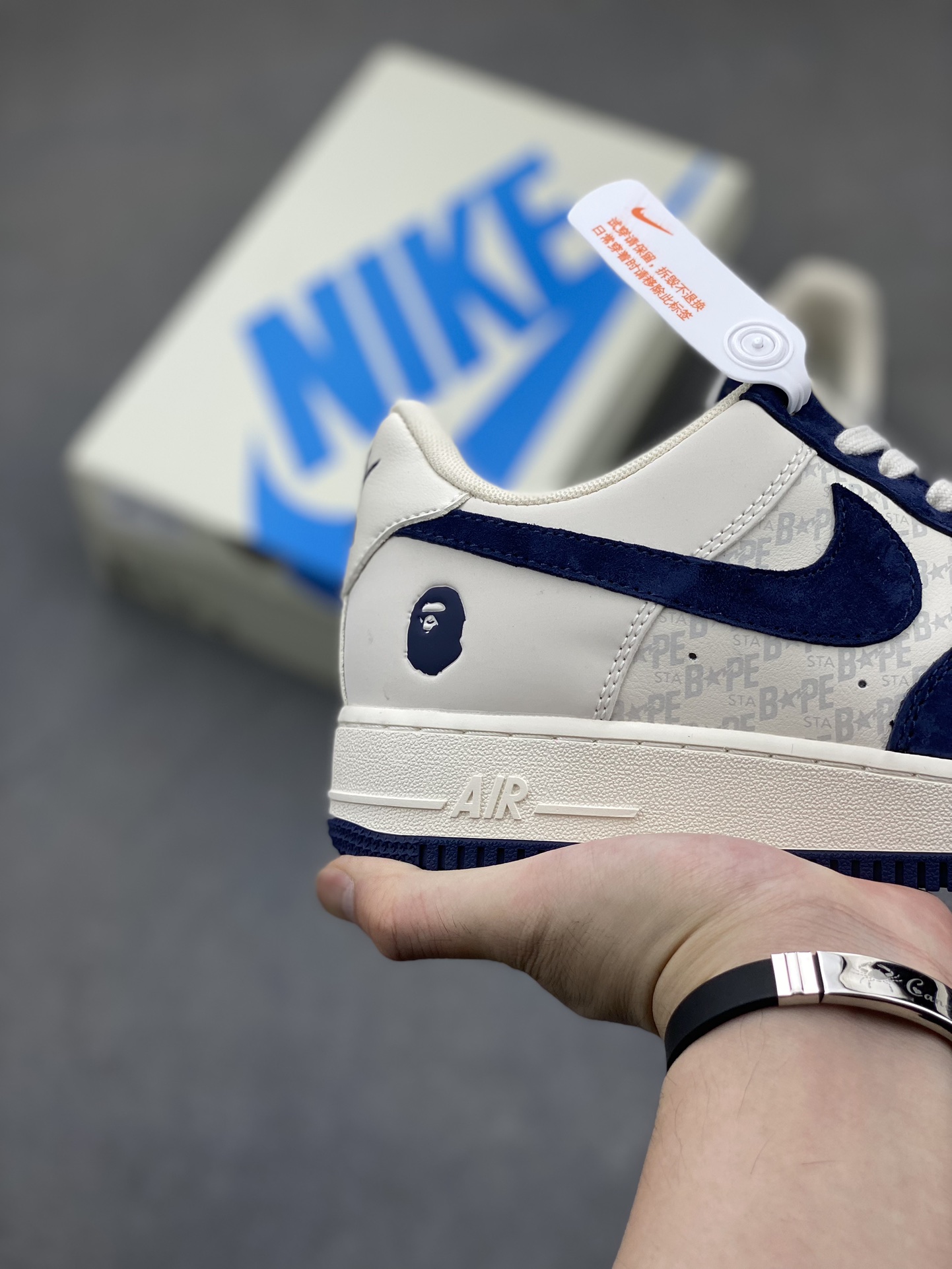 Nike Air Force 1 Low Bape Sneakers - Navy/White, Sizes 36-45 Available 6 i1720985596 7759 5