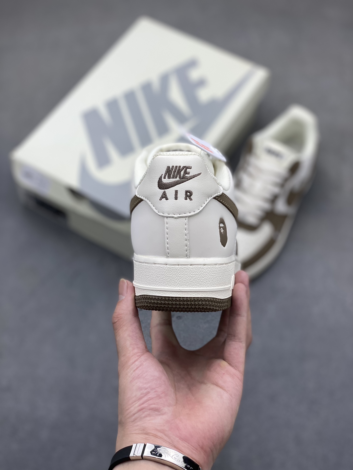 Nike Air Force 1 Low BAPE Brown and White Premium Leather Sneakers 5 i1720985647 132 5