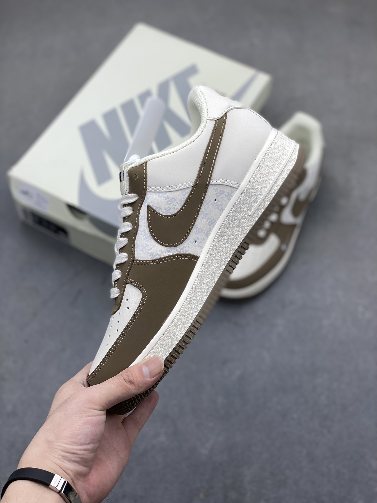 Nike Air Force 1 Low BAPE Brown and White Premium Leather Sneakers 4 i1720985647 3970 3