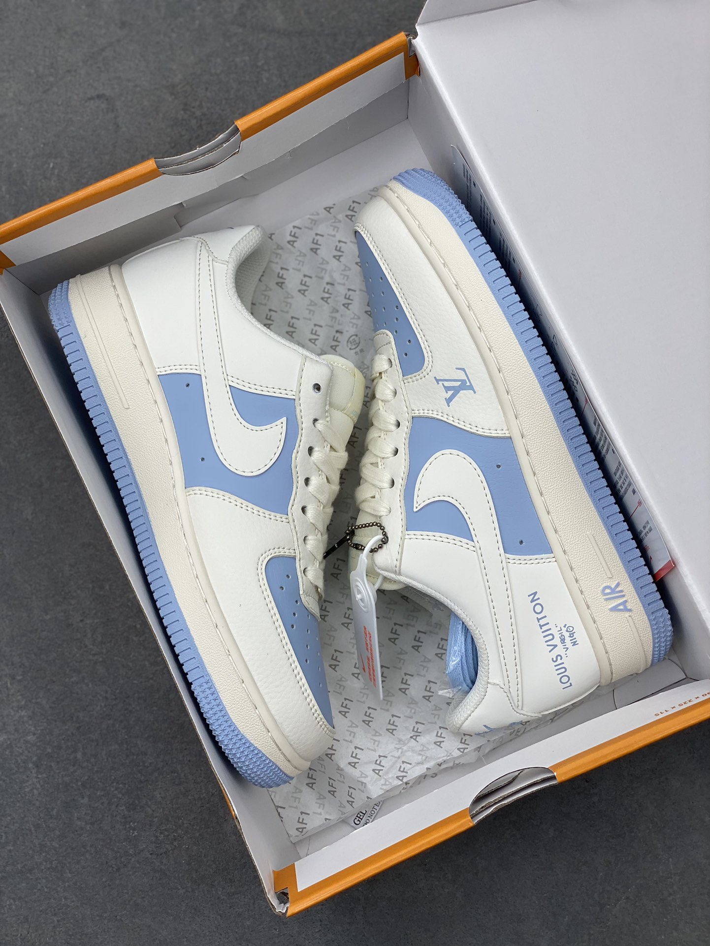 Nike Air Force 1 '07 Low Louis Vuitton Collab - White/Ice Blue Sneakers 10 i1721161751 3482 8