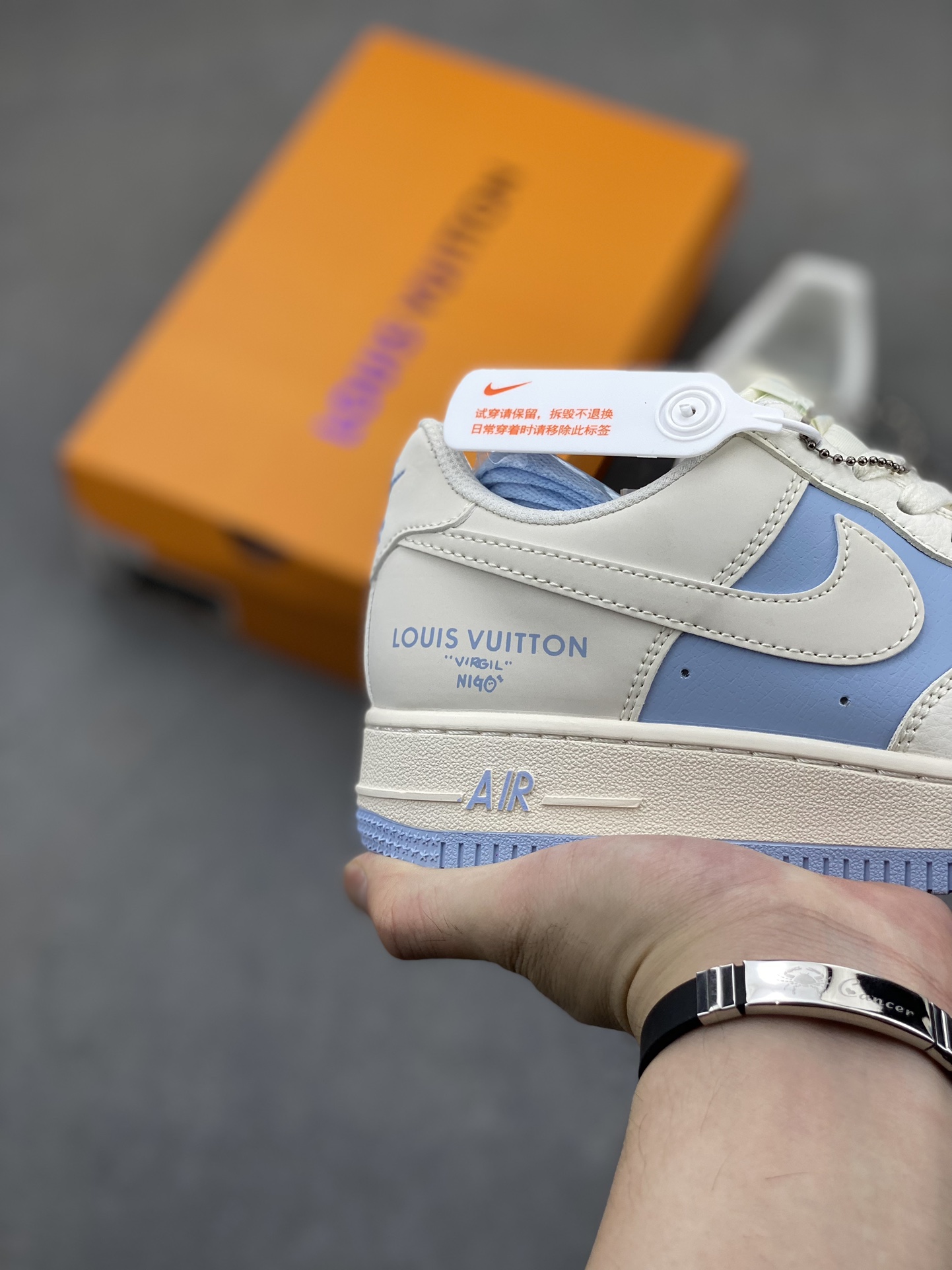Nike Air Force 1 '07 Low Louis Vuitton Collab - White/Ice Blue Sneakers 6 i1721161751 7840 2