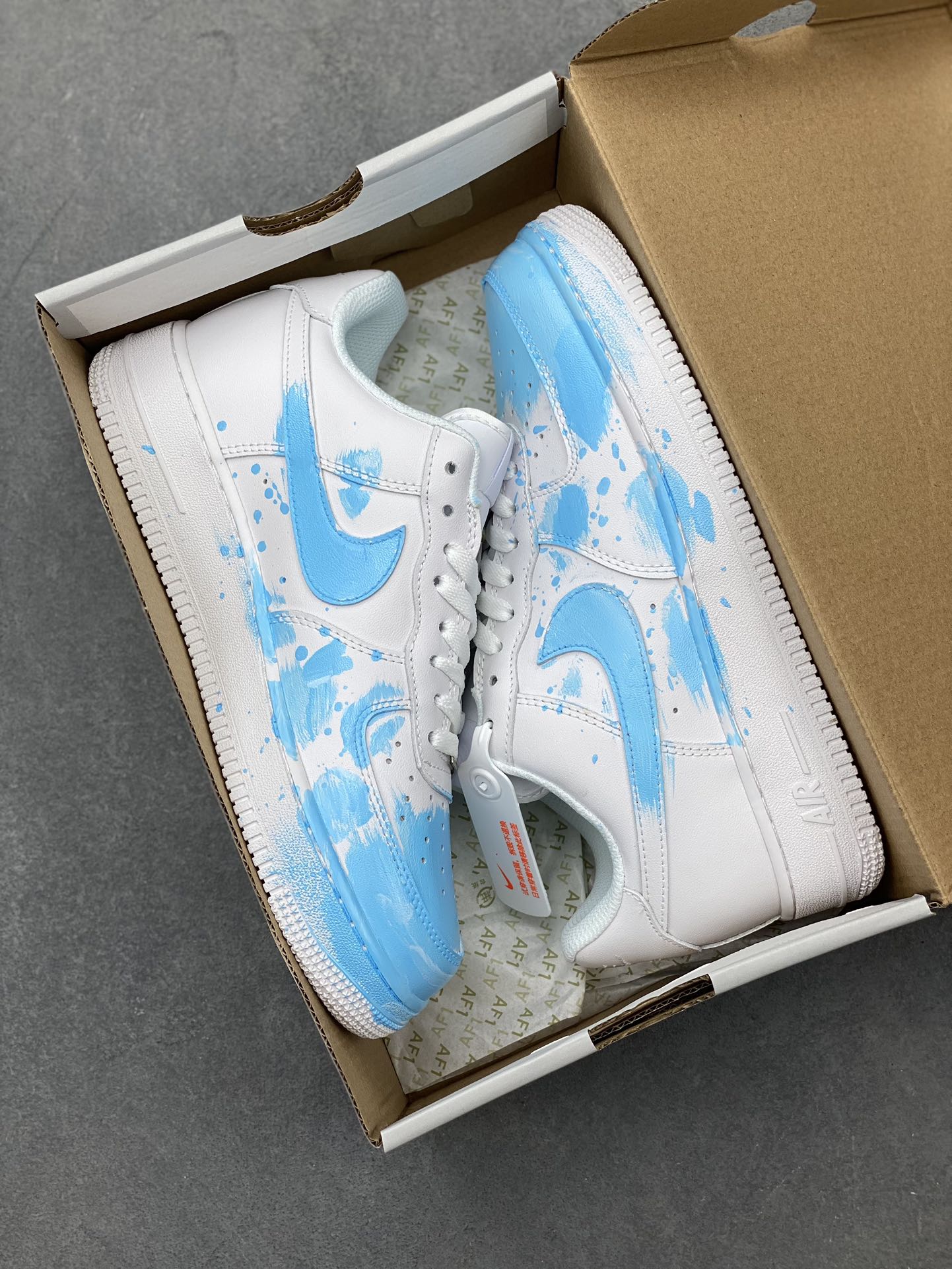 Nike Air Force 1 '07 Custom Anime Graffiti Sneakers - Light Blue 10 i1721162119 157 0