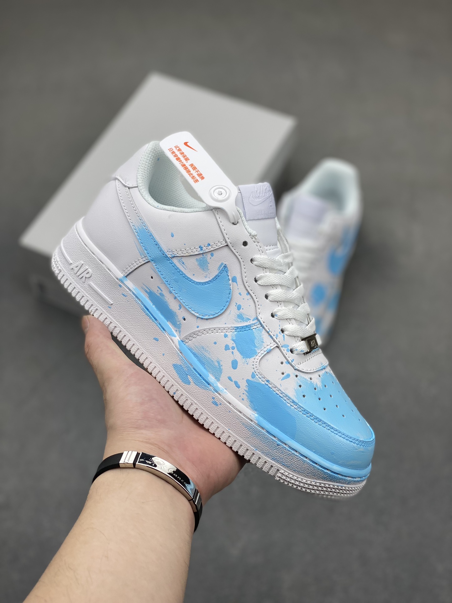 Nike Air Force 1 '07 Custom Anime Graffiti Sneakers - Light Blue 2 i1721162119 3627 8