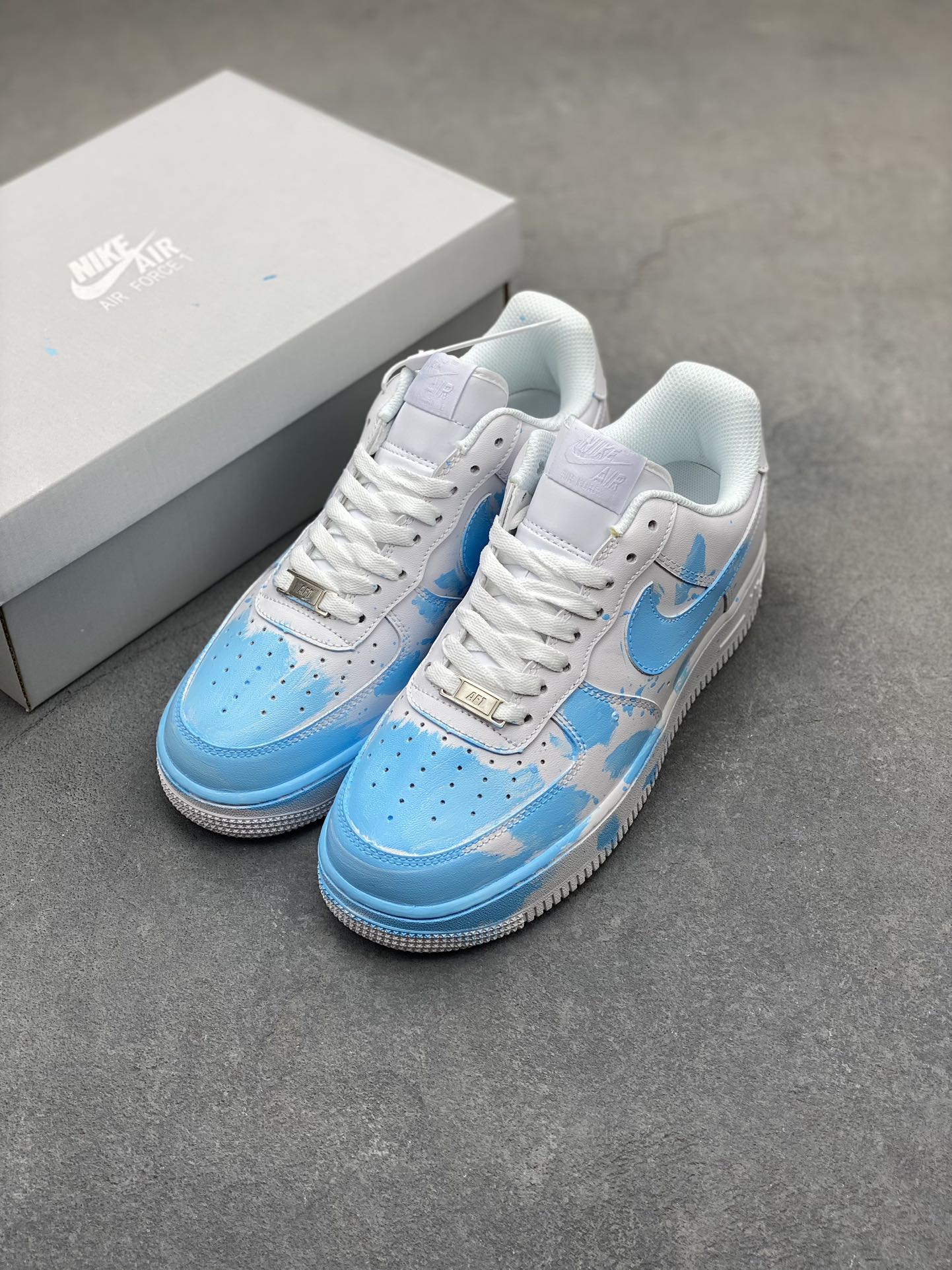 Nike Air Force 1 '07 Custom Anime Graffiti Sneakers - Light Blue 9 i1721162119 6292 5