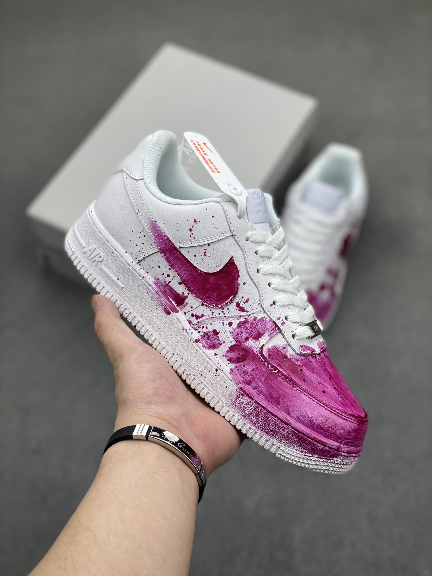 Nike Air Force 1 '07 Low Custom Anime Graffiti Sneakers - White/Pink 2 i1721162204 2585 8