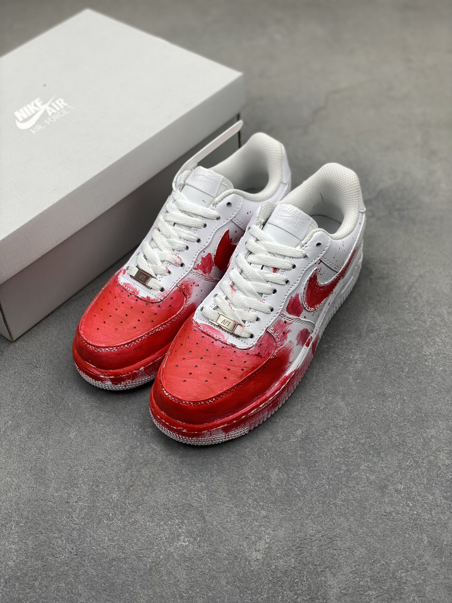 Nike Air Force 1 '07 Custom Anime Graffiti Sneakers - Red/White, Size 36-45 9 i1721162224 9491 0