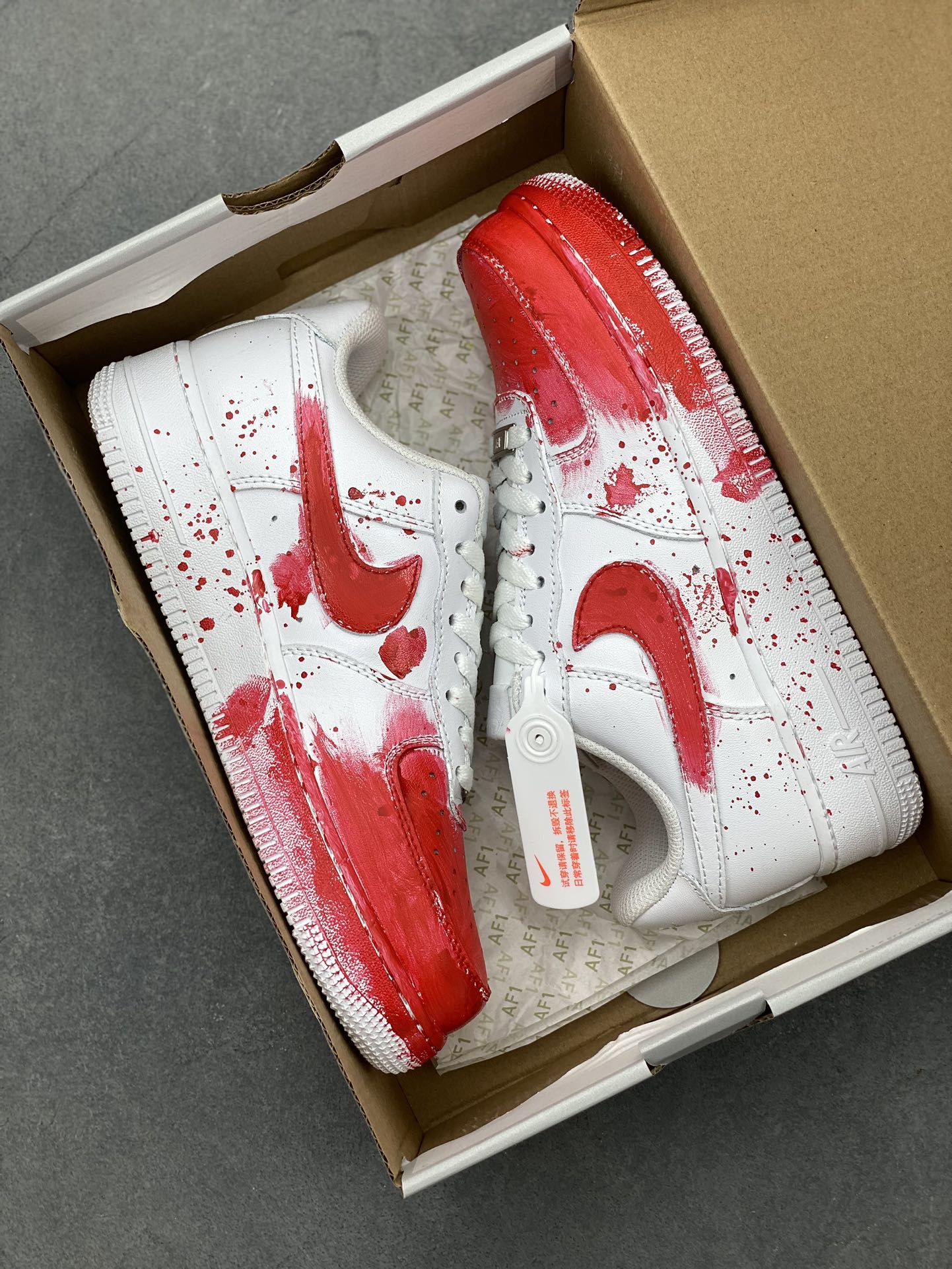 Nike Air Force 1 '07 Custom Anime Graffiti Sneakers - Red/White, Size 36-45 10 i1721162225 3804 3