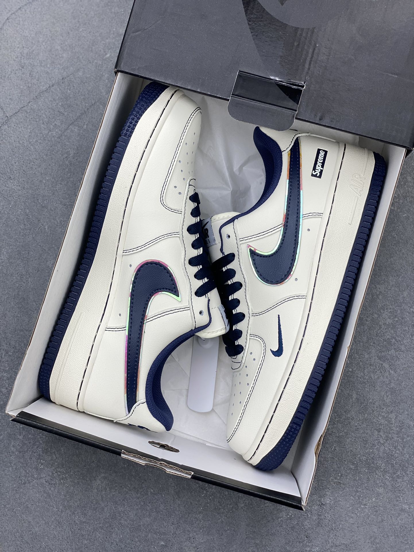 Nike Air Force 1 '07 Low Supreme White Blue Silver Casual Sneakers 10 i1721239781 1965 3