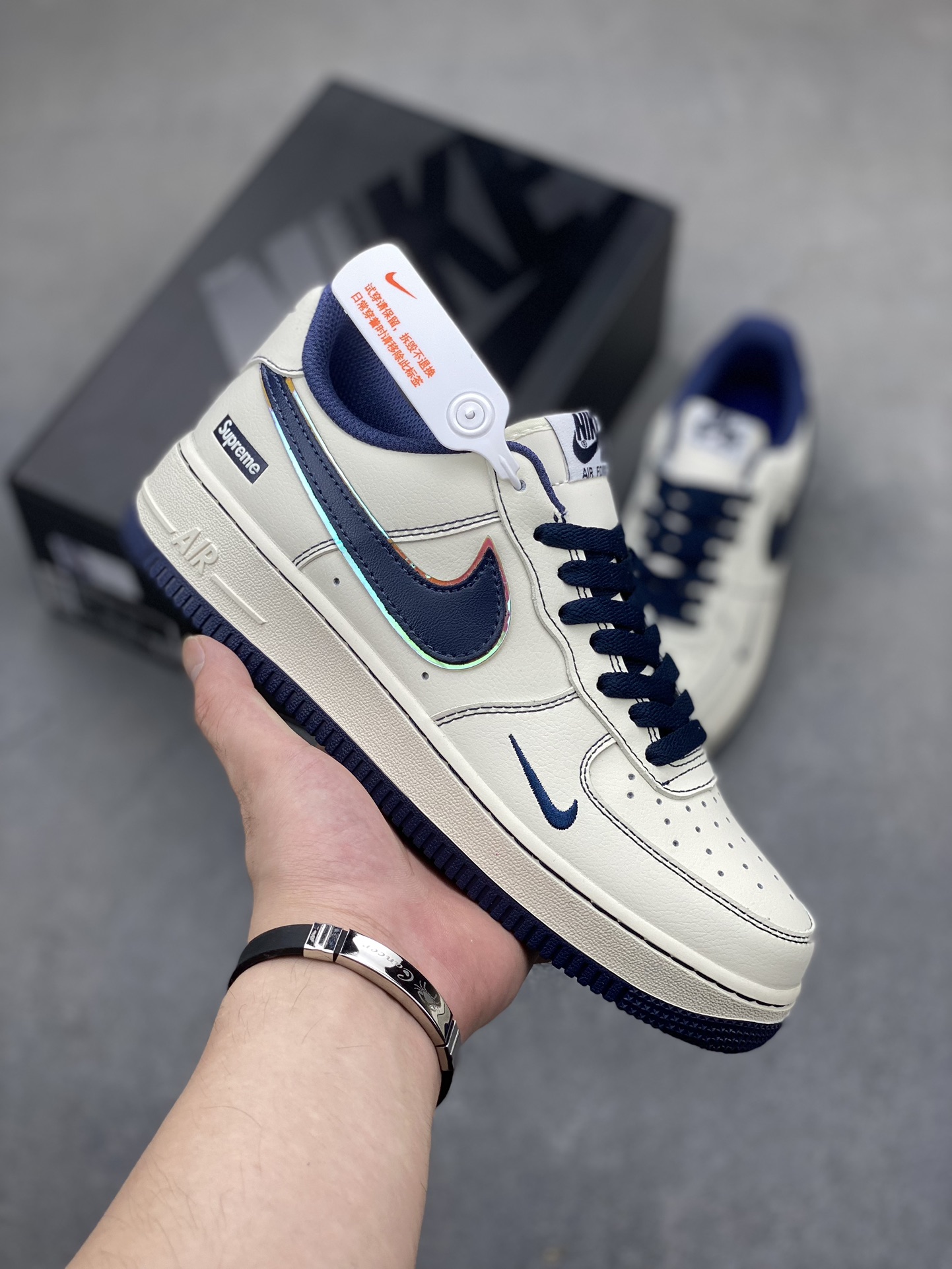 Nike Air Force 1 '07 Low Supreme White Blue Silver Casual Sneakers 2 i1721239781 7342 6