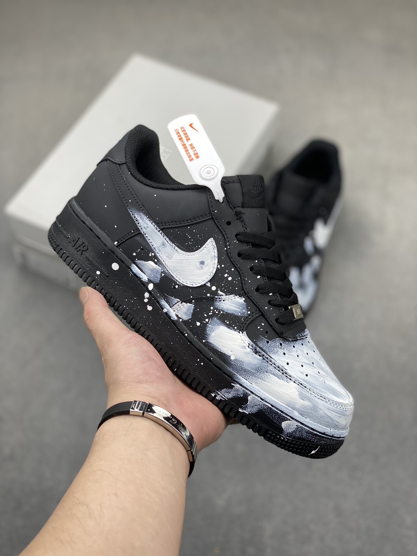 Nike Air Force 1 '07 Low Custom Graffiti Sneakers - Black/White, All Sizes 2 i1721239915 1402 3