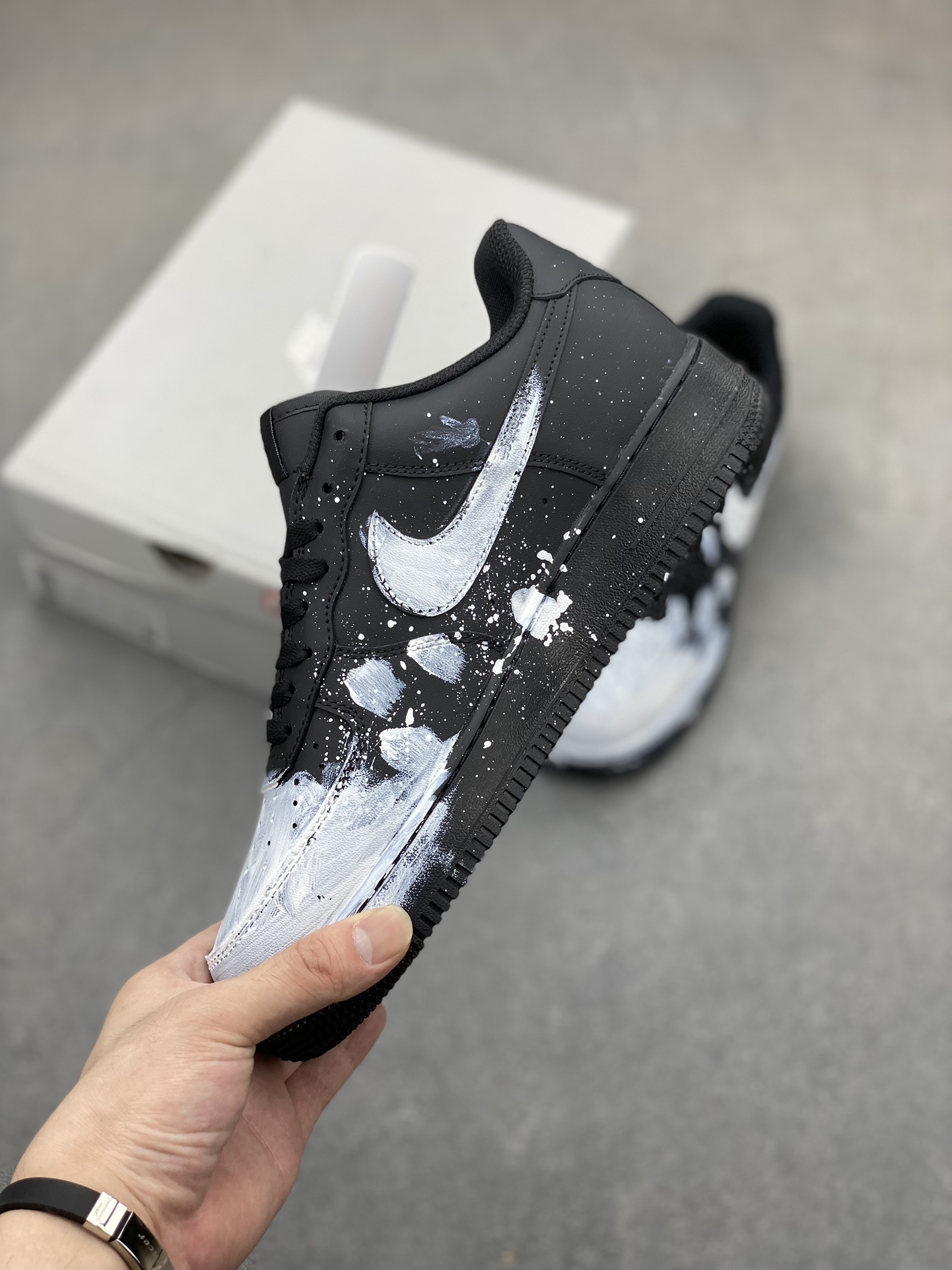 Nike Air Force 1 '07 Low Custom Graffiti Sneakers - Black/White, All Sizes 4 i1721239915 3965 5