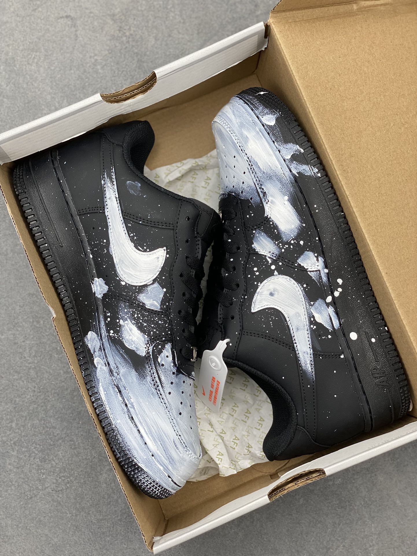 Nike Air Force 1 '07 Low Custom Graffiti Sneakers - Black/White, All Sizes 10 i1721239916 4432 8