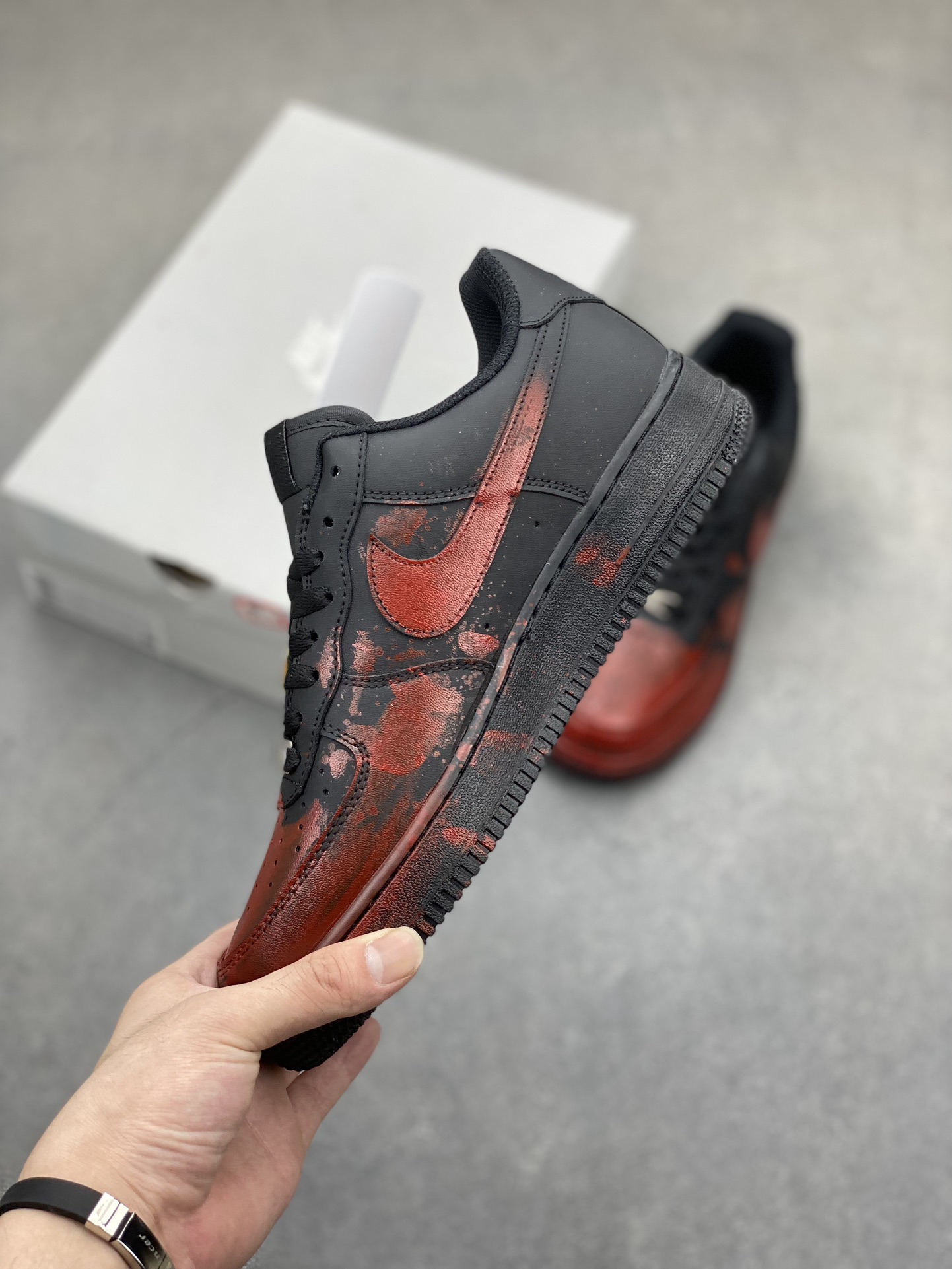 Nike Air Force 1 '07 Custom Anime Graffiti Sneakers - Black/Red 4 i1721239936 1405 0