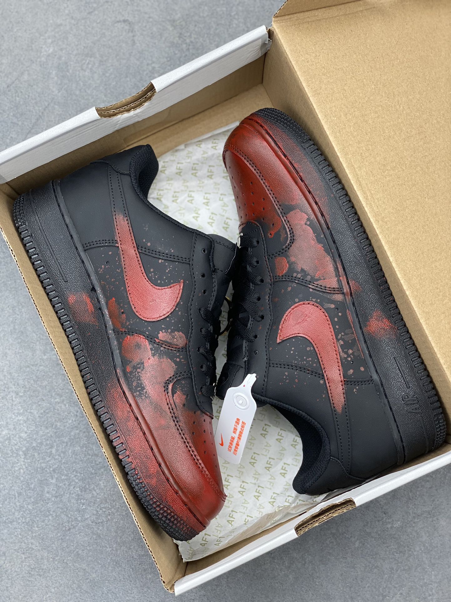 Nike Air Force 1 '07 Custom Anime Graffiti Sneakers - Black/Red 10 i1721239936 5059 7