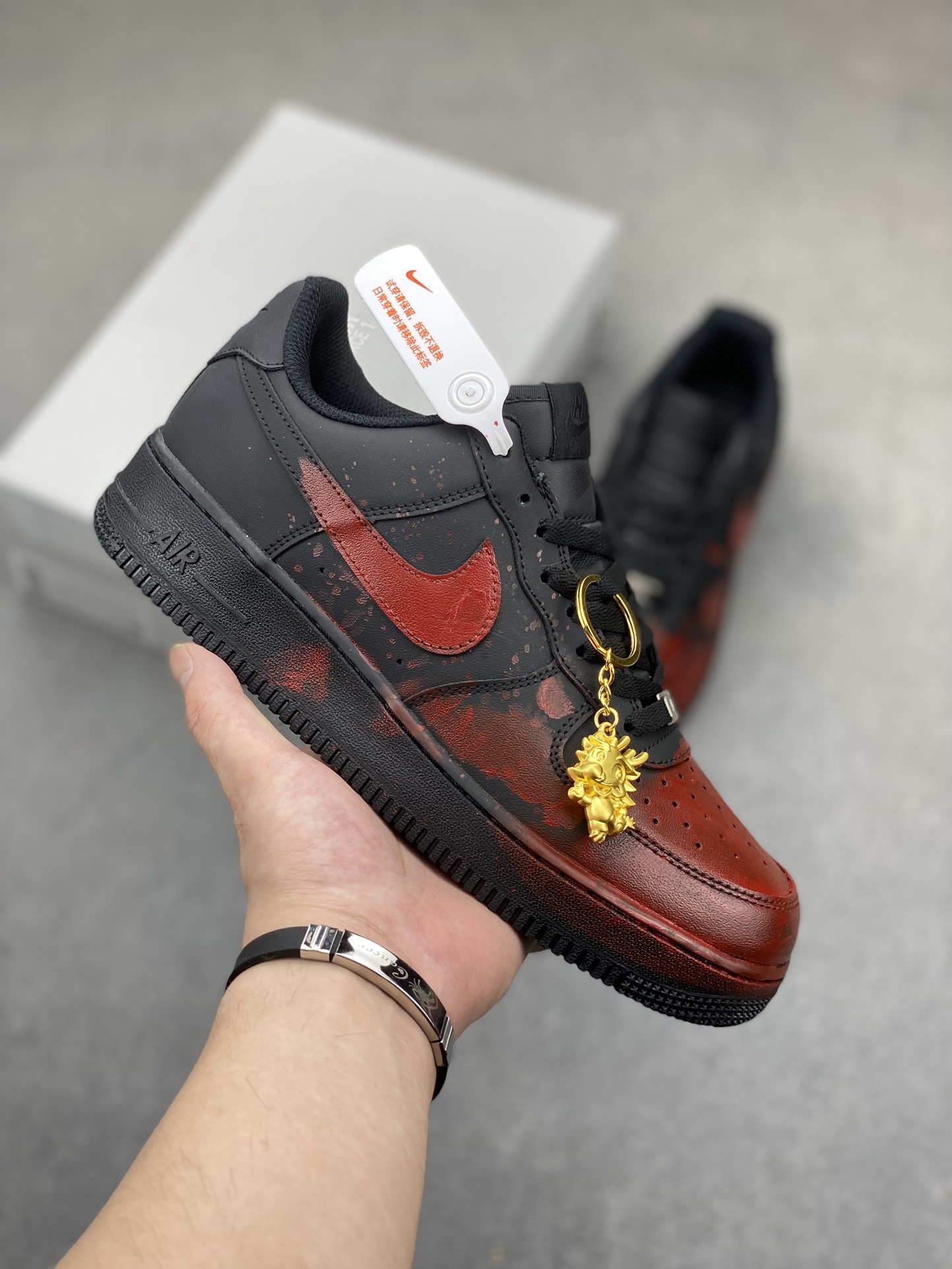 Nike Air Force 1 '07 Custom Anime Graffiti Sneakers - Black/Red 2 i1721239936 8978 6