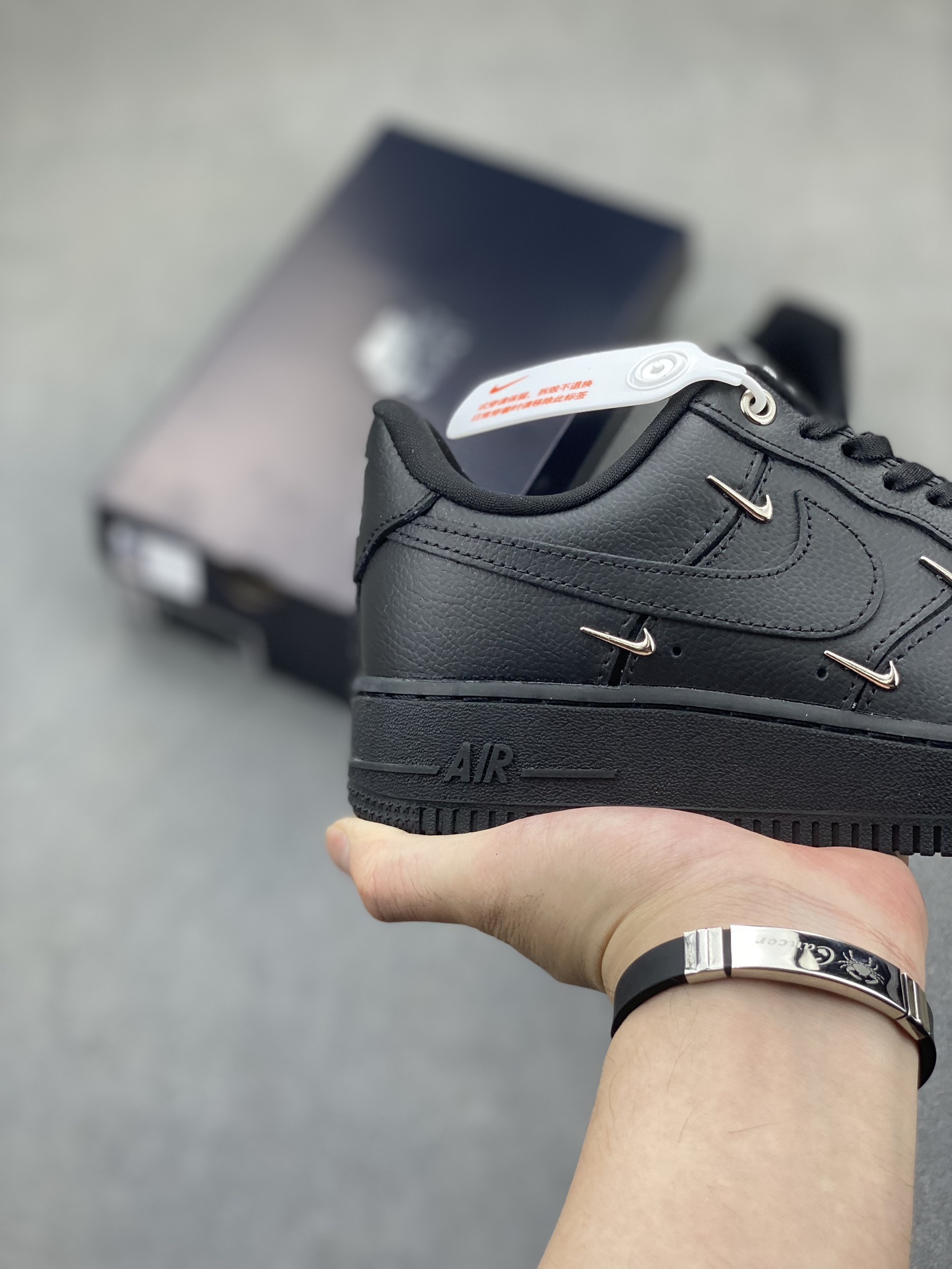 Nike Air Force 1 '07 Low Black Custom Leather Sneaker HQ1180-001 6 i1721330829 146 4