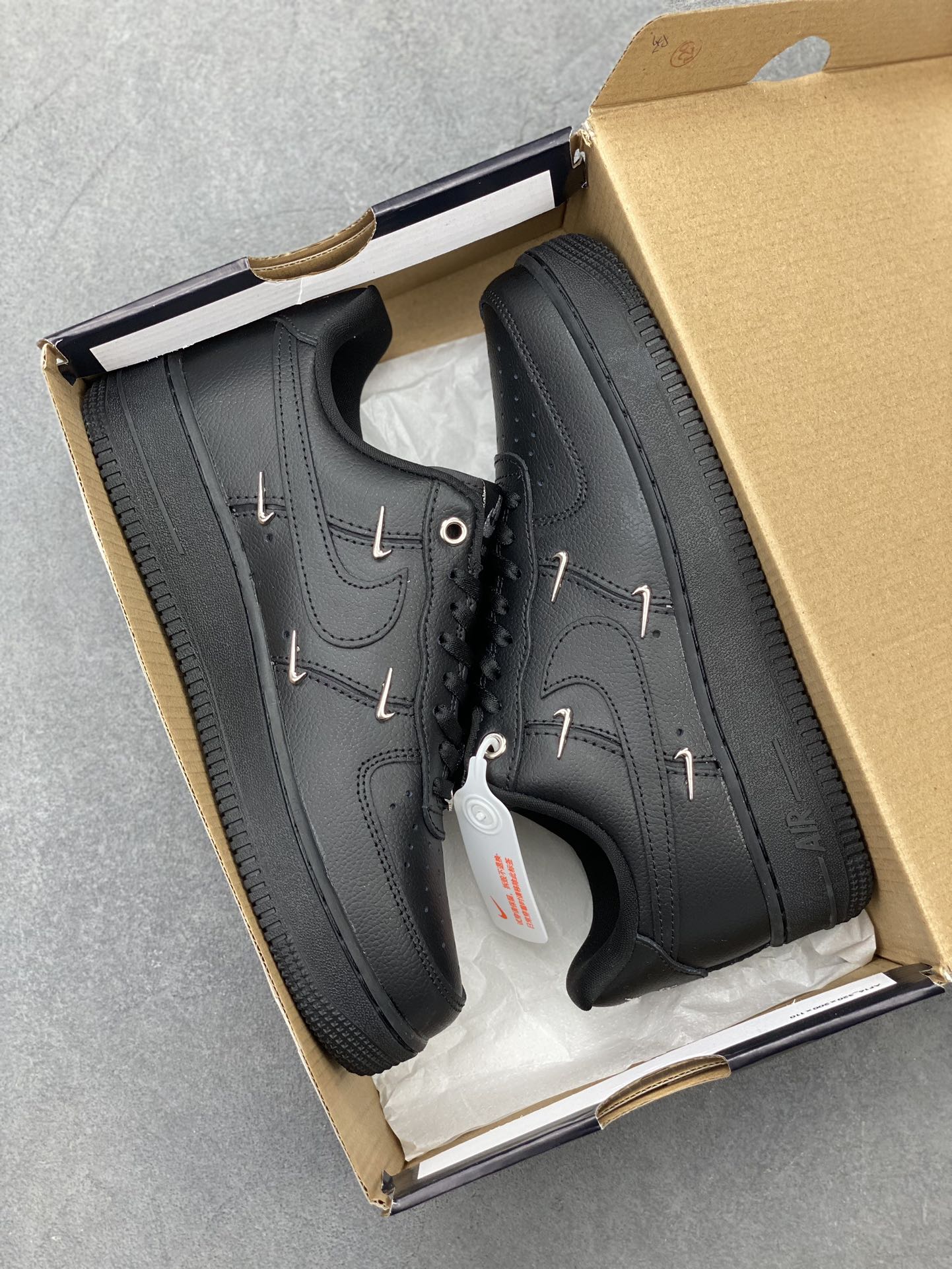 Nike Air Force 1 '07 Low Black Custom Leather Sneaker HQ1180-001 10 i1721330829 1590 1