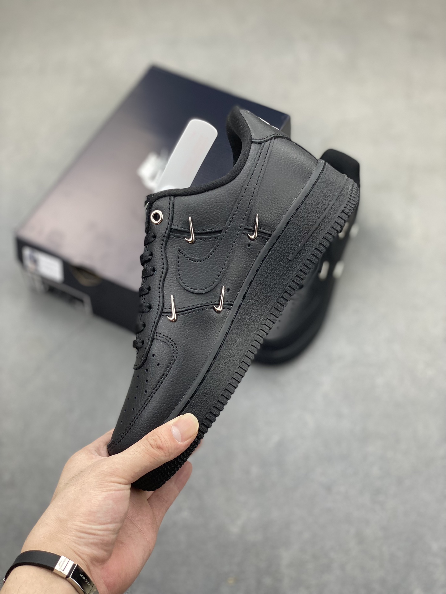 Nike Air Force 1 '07 Low Black Custom Leather Sneaker HQ1180-001 4 i1721330829 2001 7