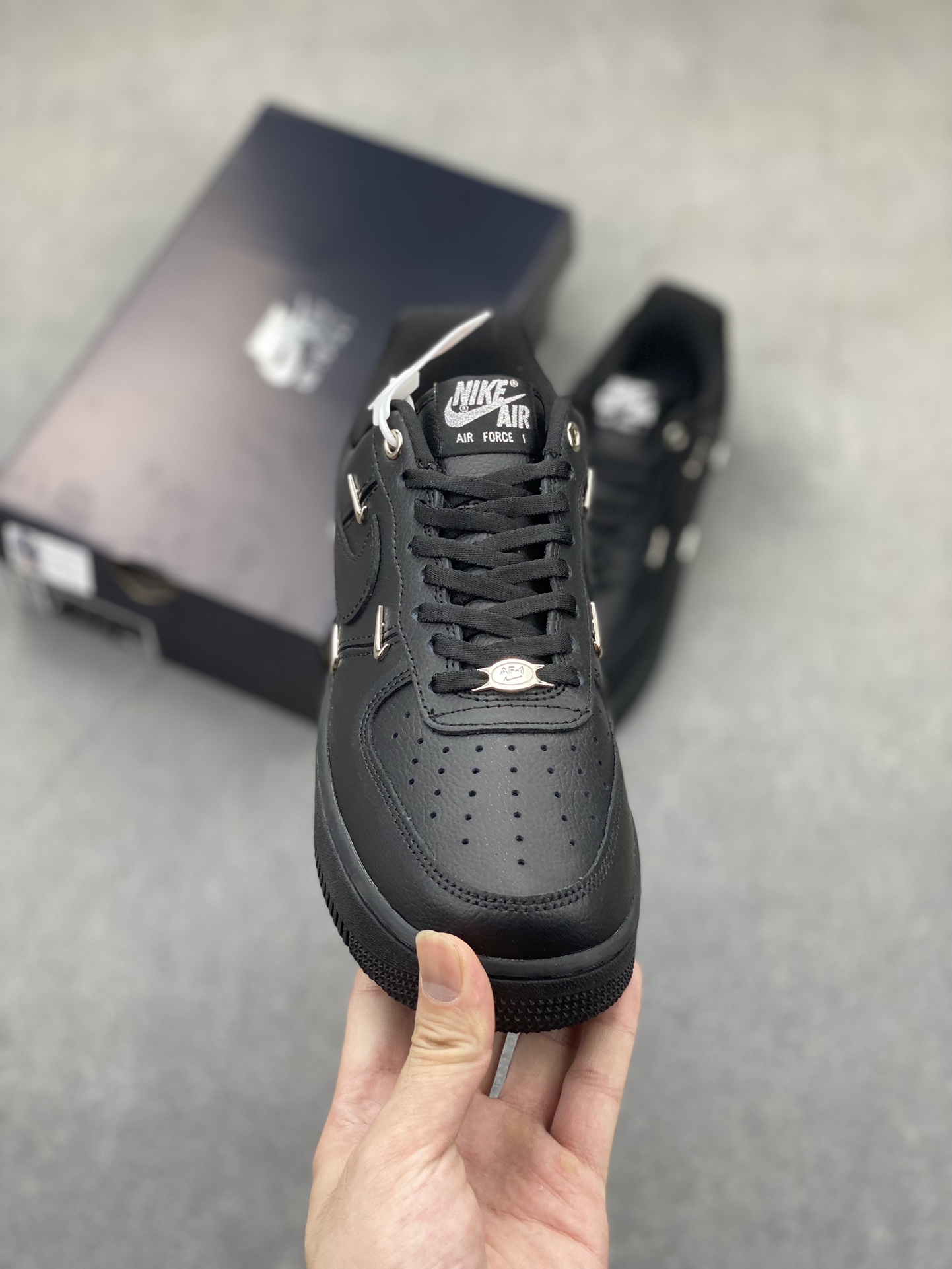 Nike Air Force 1 '07 Low Black Custom Leather Sneaker HQ1180-001 3 i1721330829 5594 5