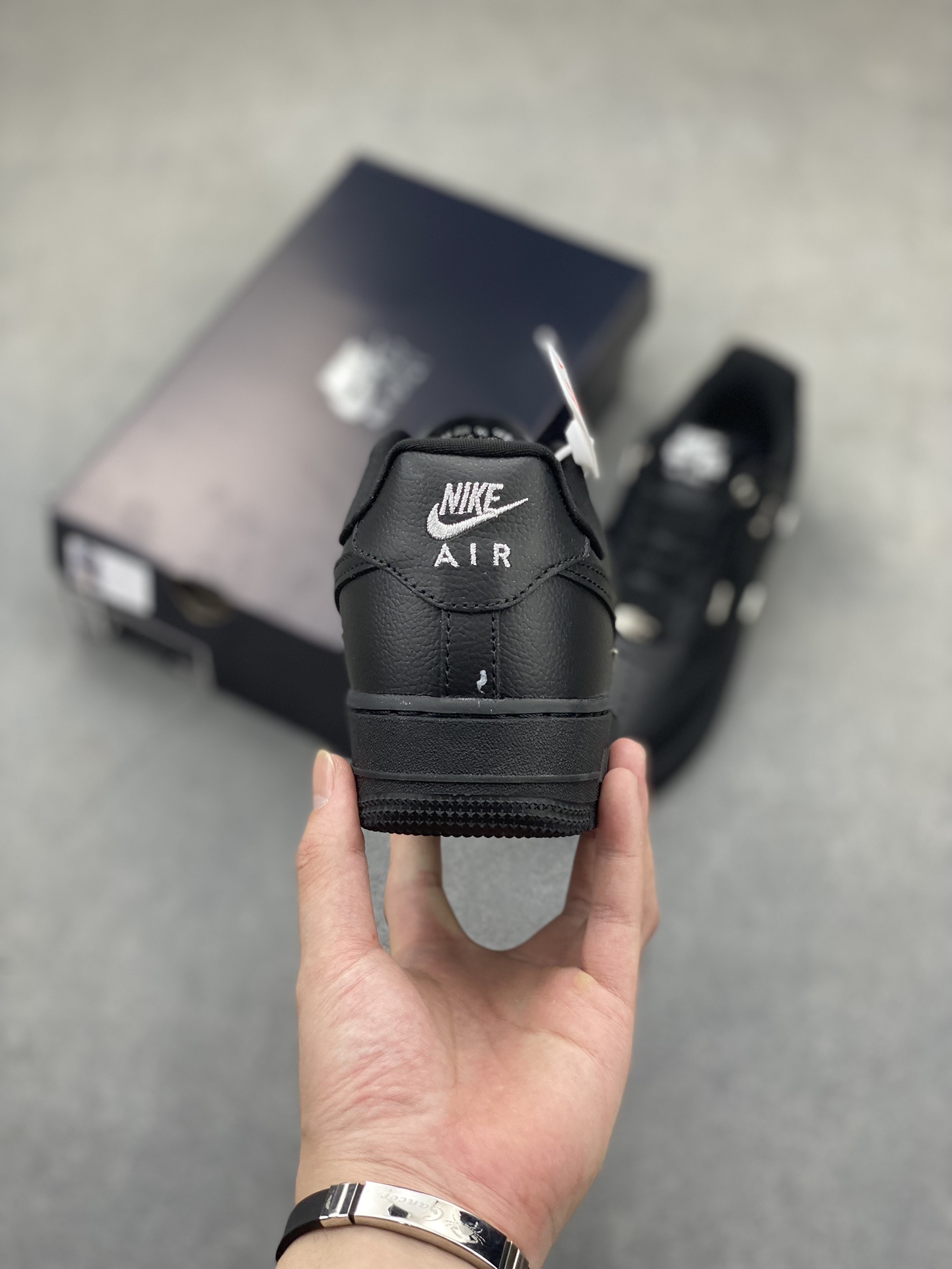 Nike Air Force 1 '07 Low Black Custom Leather Sneaker HQ1180-001 5 i1721330829 6378 6