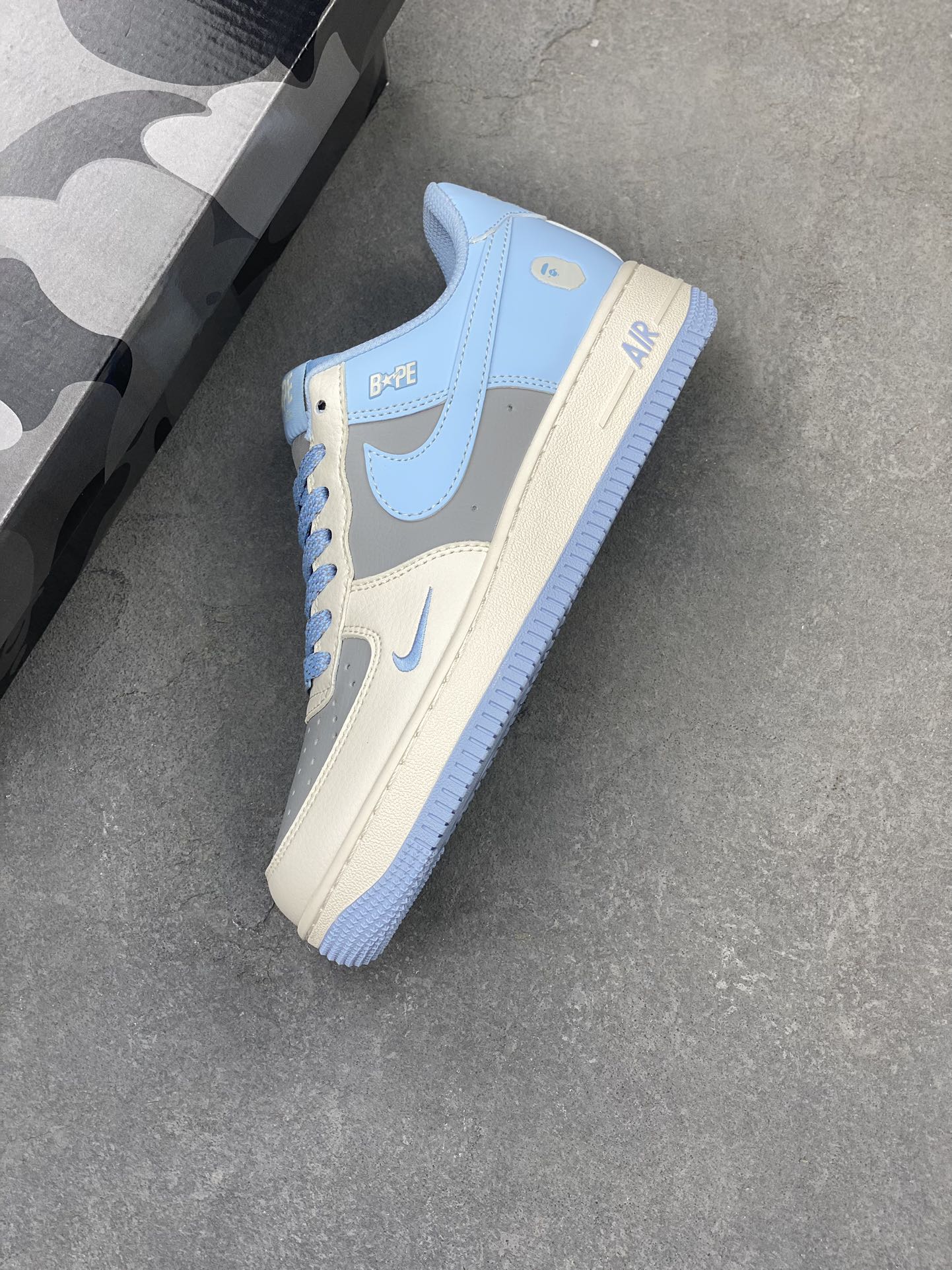 Nike Air Force 1 '07 Low Bape Collaboration - Grey and Blue Sneakers 7 i1721680654 1407 5