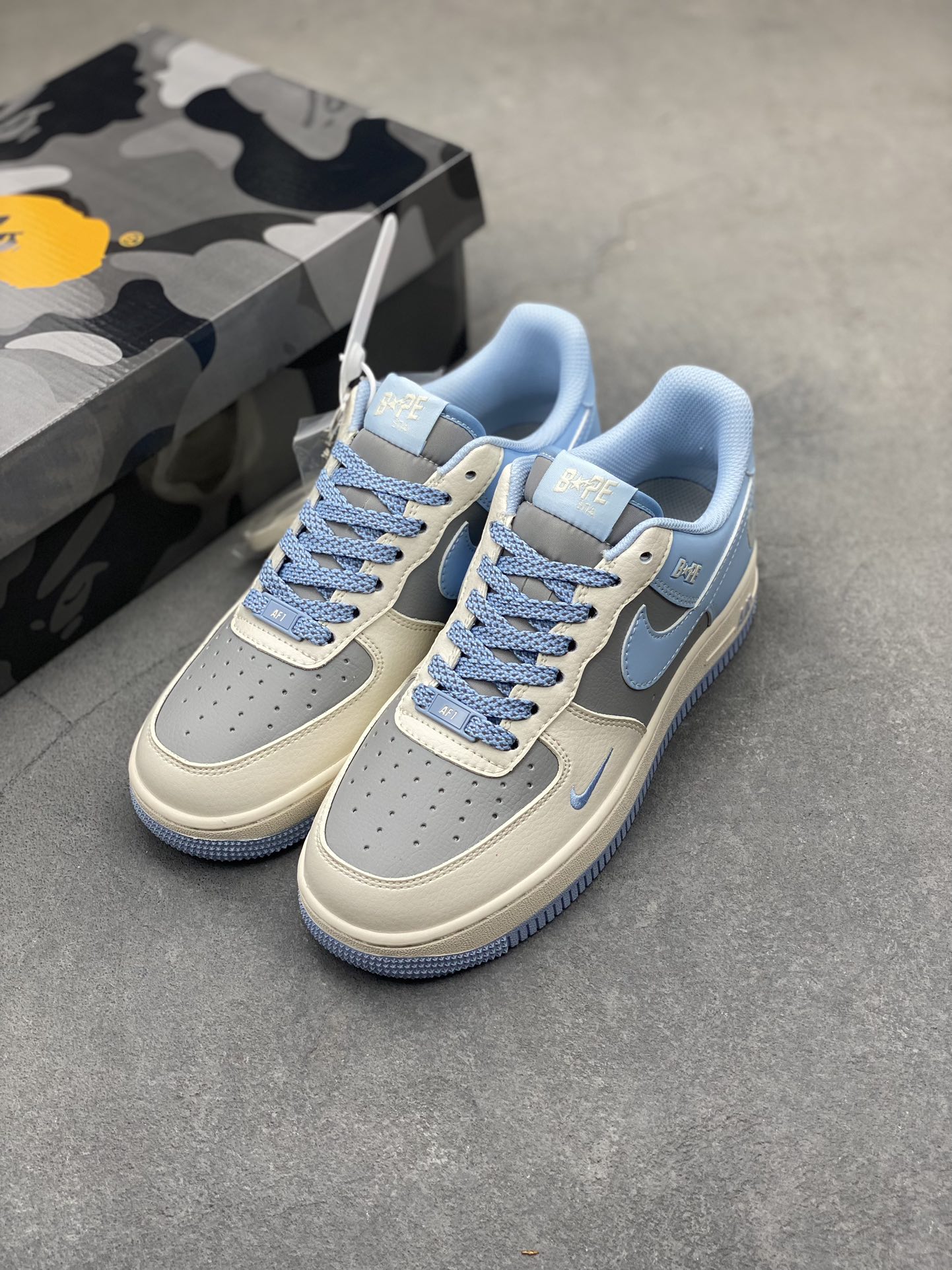 Nike Air Force 1 '07 Low Bape Collaboration - Grey and Blue Sneakers 8 i1721680654 1954 7