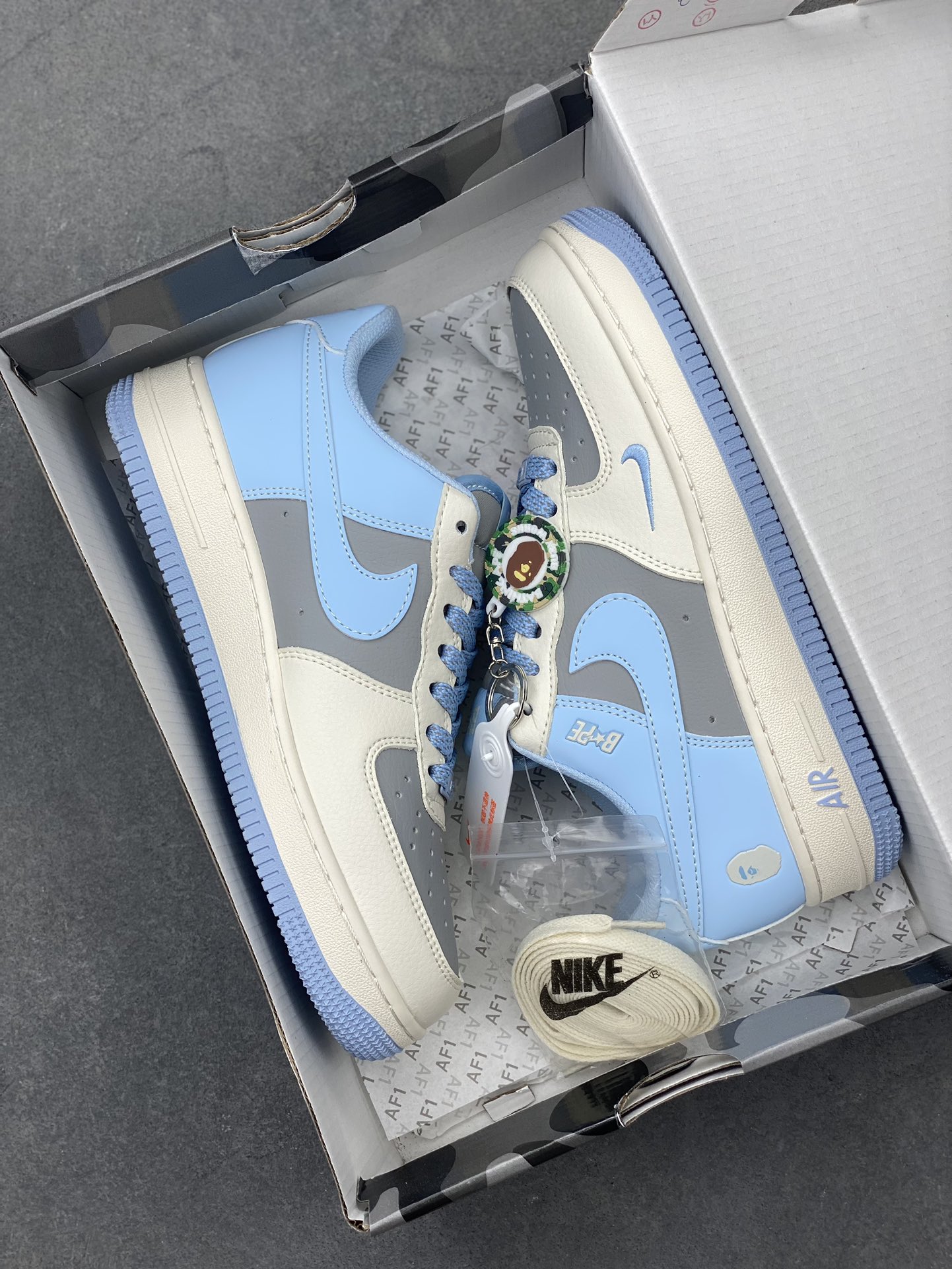 Nike Air Force 1 '07 Low Bape Collaboration - Grey and Blue Sneakers 9 i1721680654 6169 2