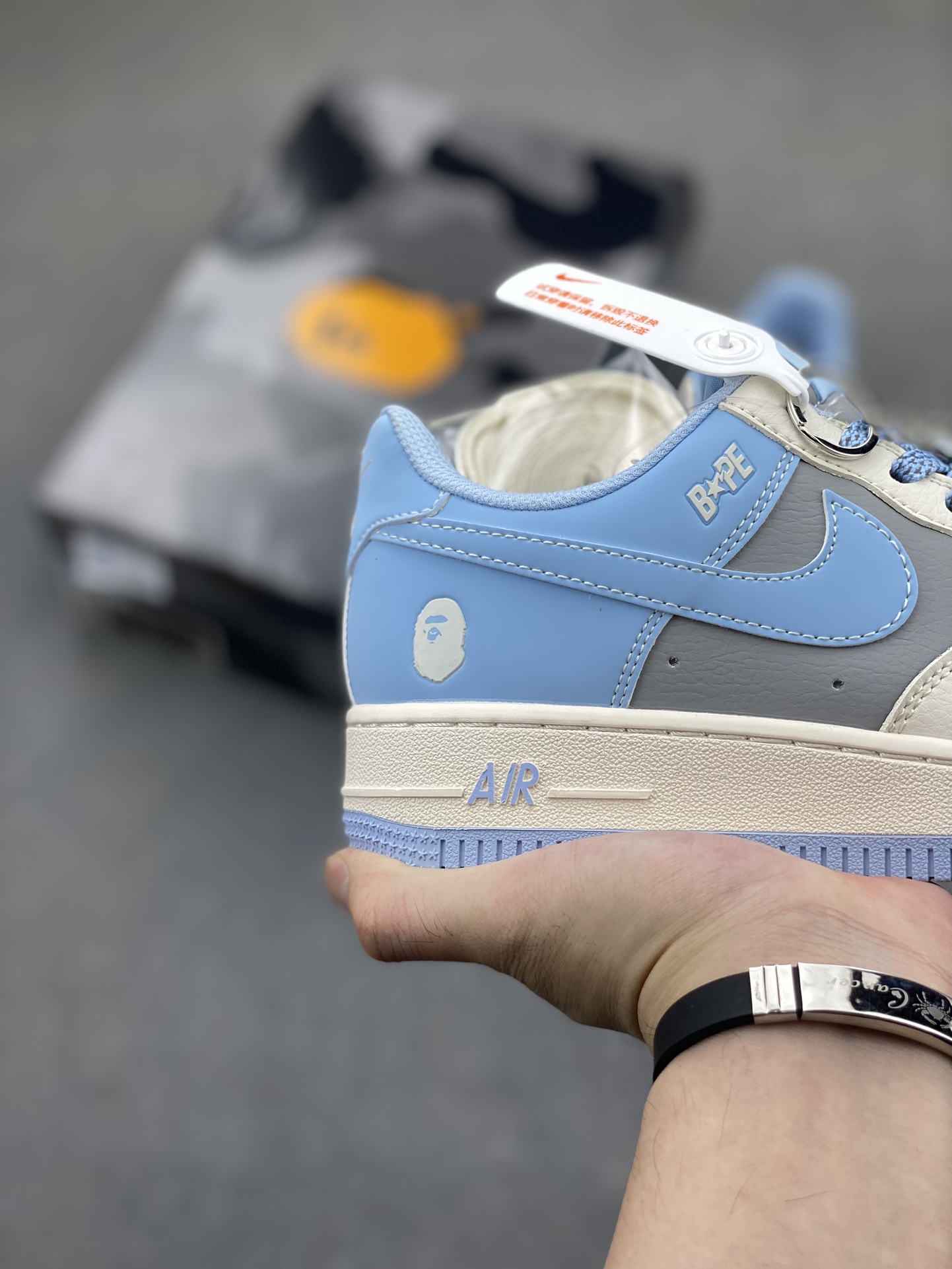 Nike Air Force 1 '07 Low Bape Collaboration - Grey and Blue Sneakers 6 i1721680654 6933 0